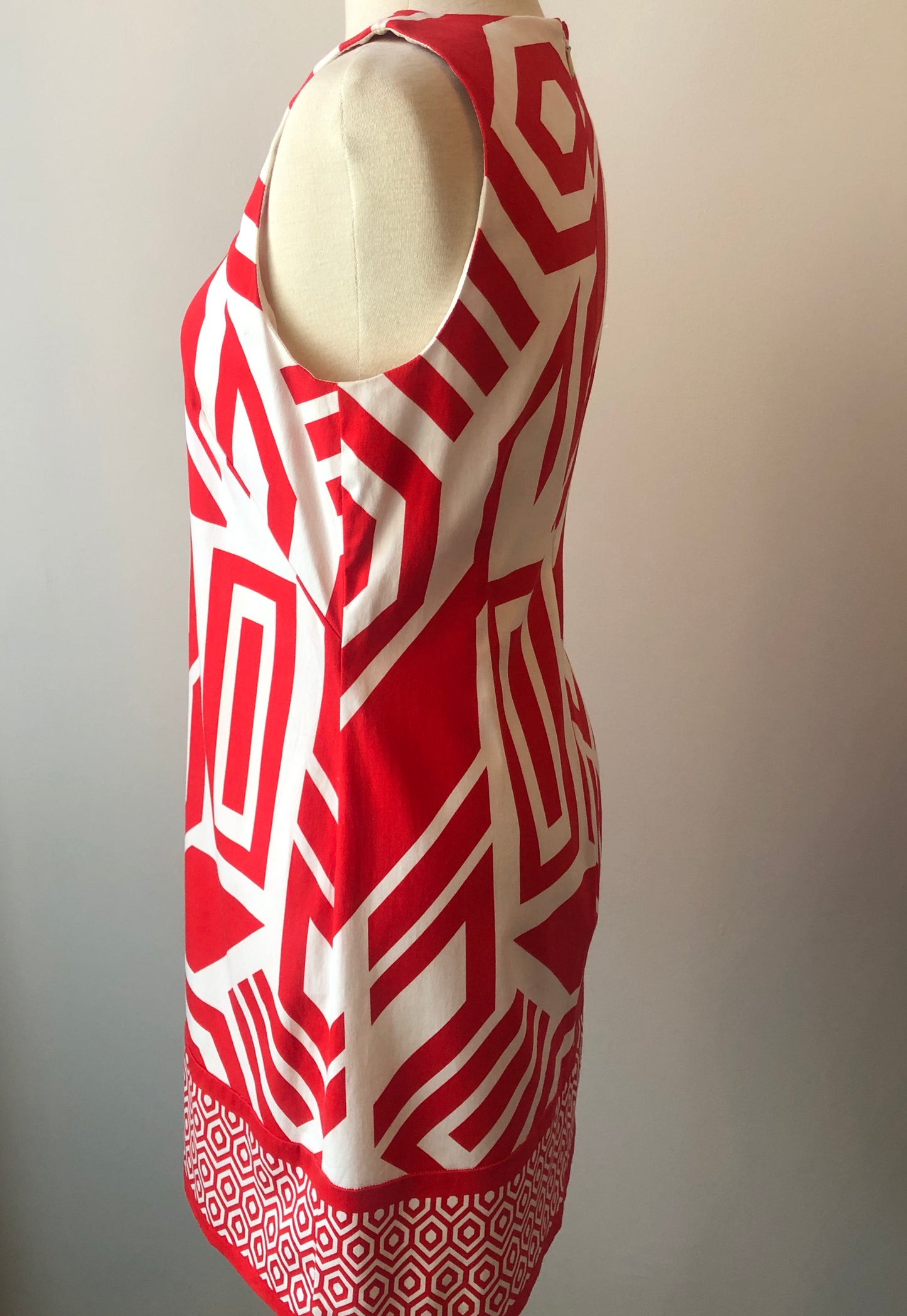 London Times Stretch Cotton Mod Print Sheath Dress, Size Small