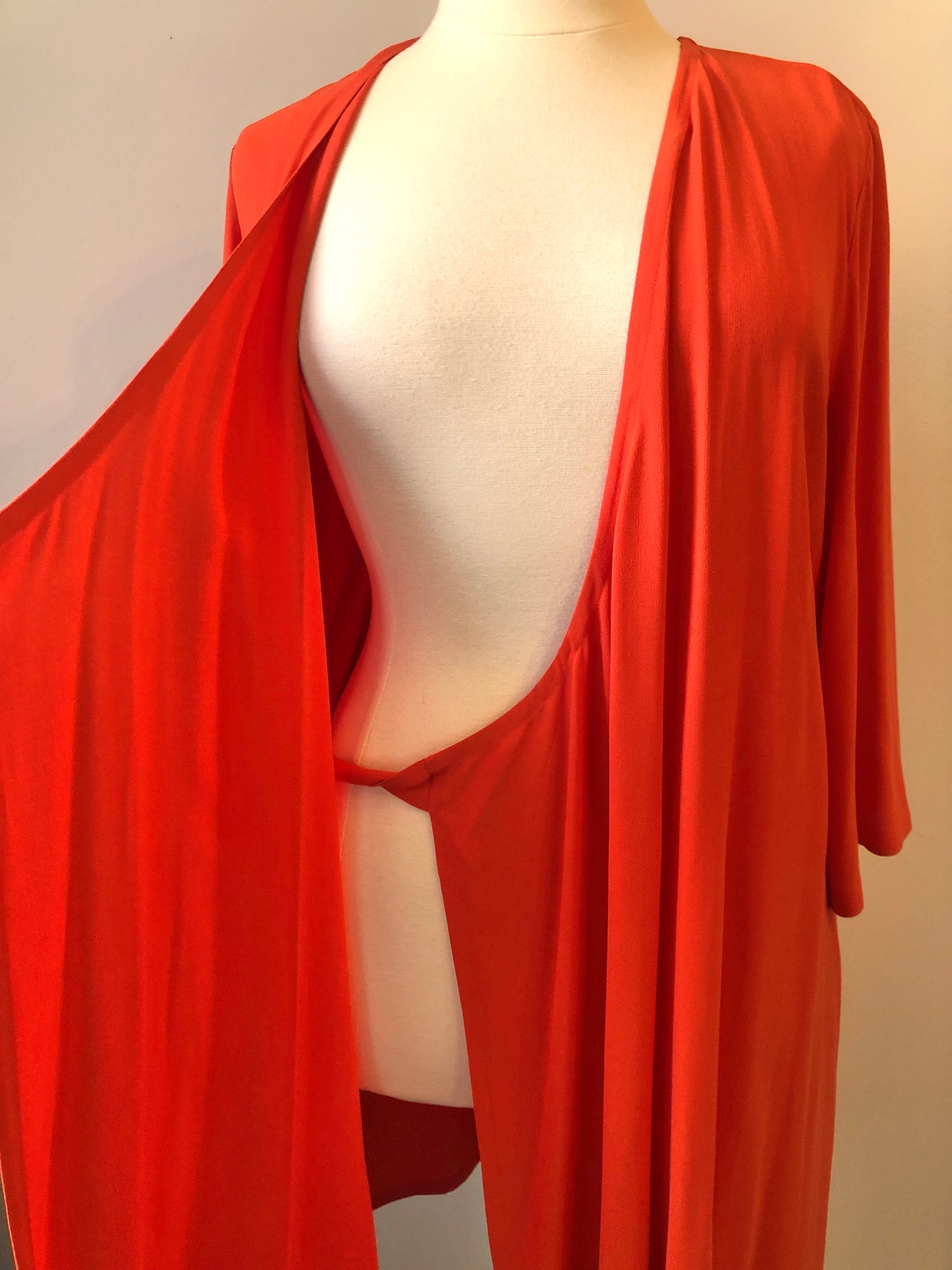 Pre-Owned NWT Eileen Fisher Silk Crepe Georgette Wrap Dress, Size Large