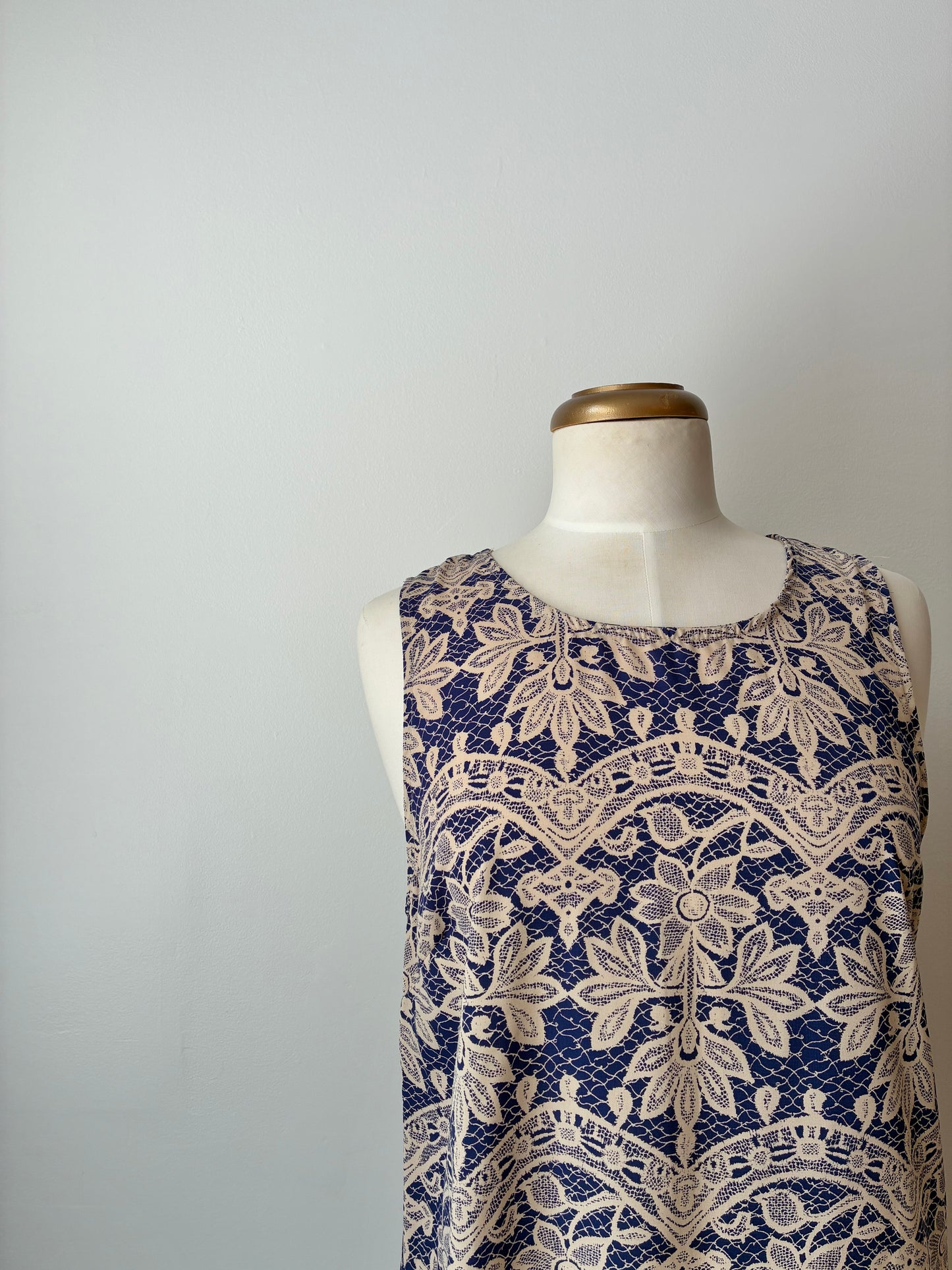 Moon Lace Print Ombré Tassel Sheath Dress, 100% Polyester, Size: Large