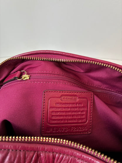 Pre-Owned Berry Coach Madison Gathered Leather Satchel