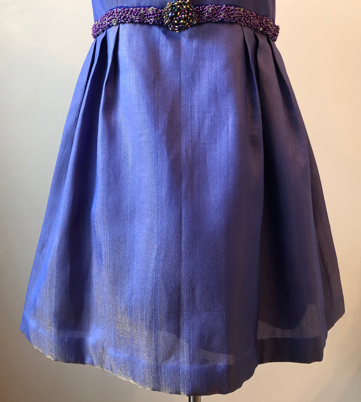 Hand Made Lined Organza  and Beaded Fit-n-Flare Dress, Size 12