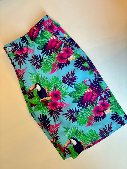 Hreski Tropical Print Men’s Golf Shorts, Size 36