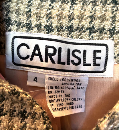 1990’s Carlisle Wool Houndstooth Jacket, Size 4