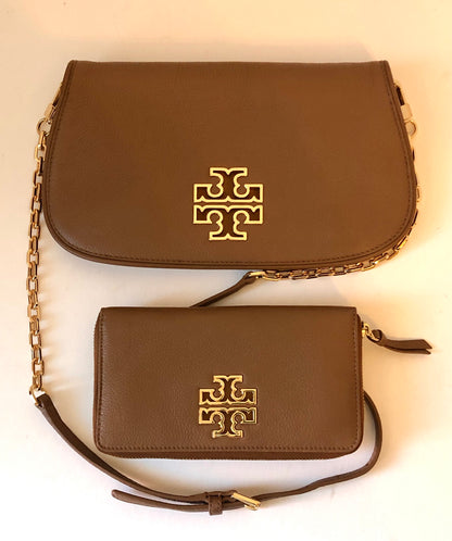 Pre-Owned Tory Burch Pebble Leather Britten Clutch/Crossbody Bag