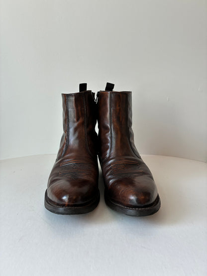 Men’s Laredo Brown Vegan Leather Ankle Boot, Size: 13W