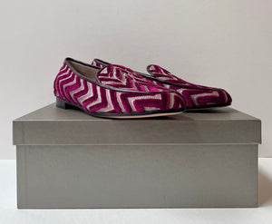 Pre-owned Giorgio Armani Chenille Chevron Loafer, Size 38 (7.5-8)