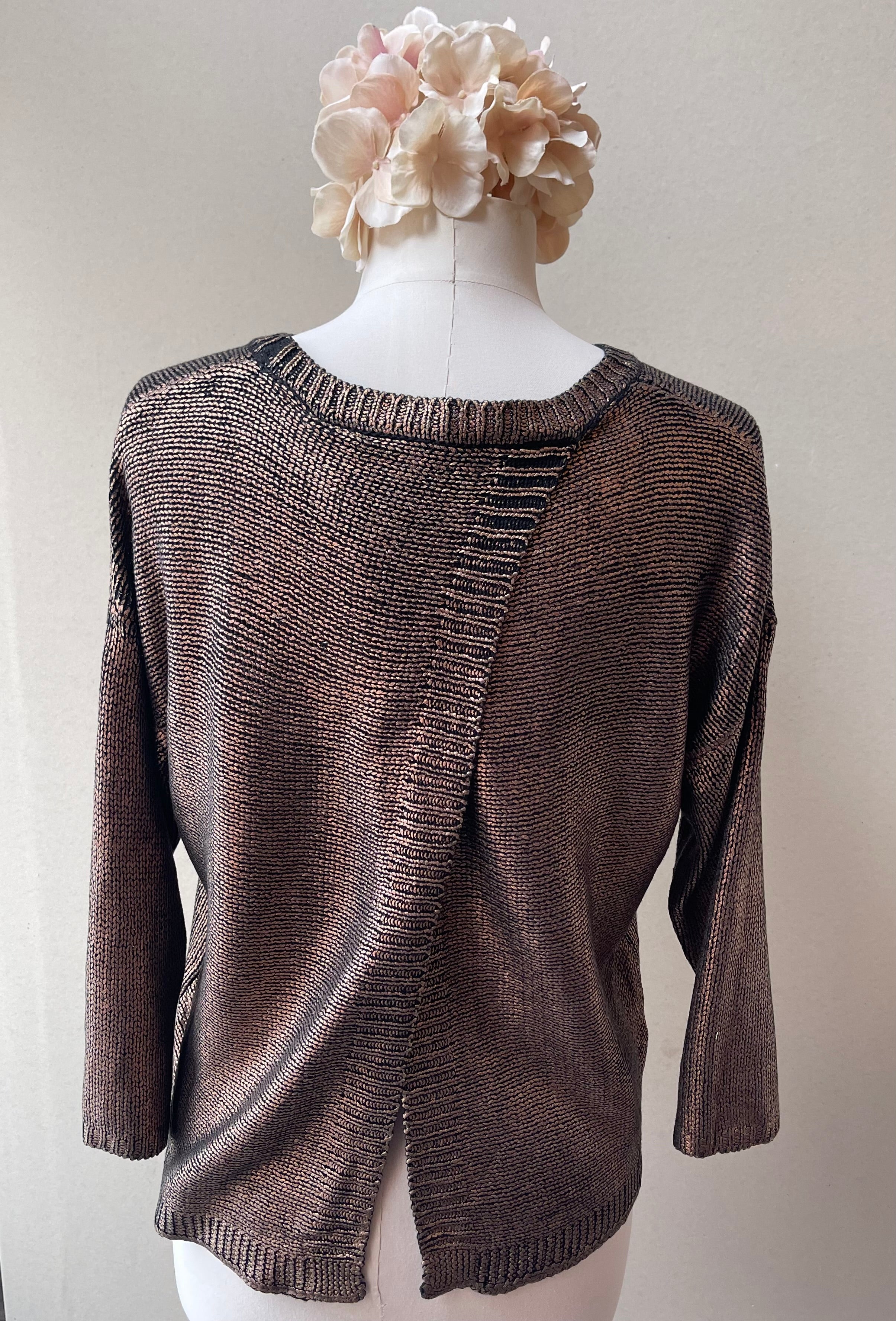 BB Dakota Copper Metallic Sweater - Size Medium