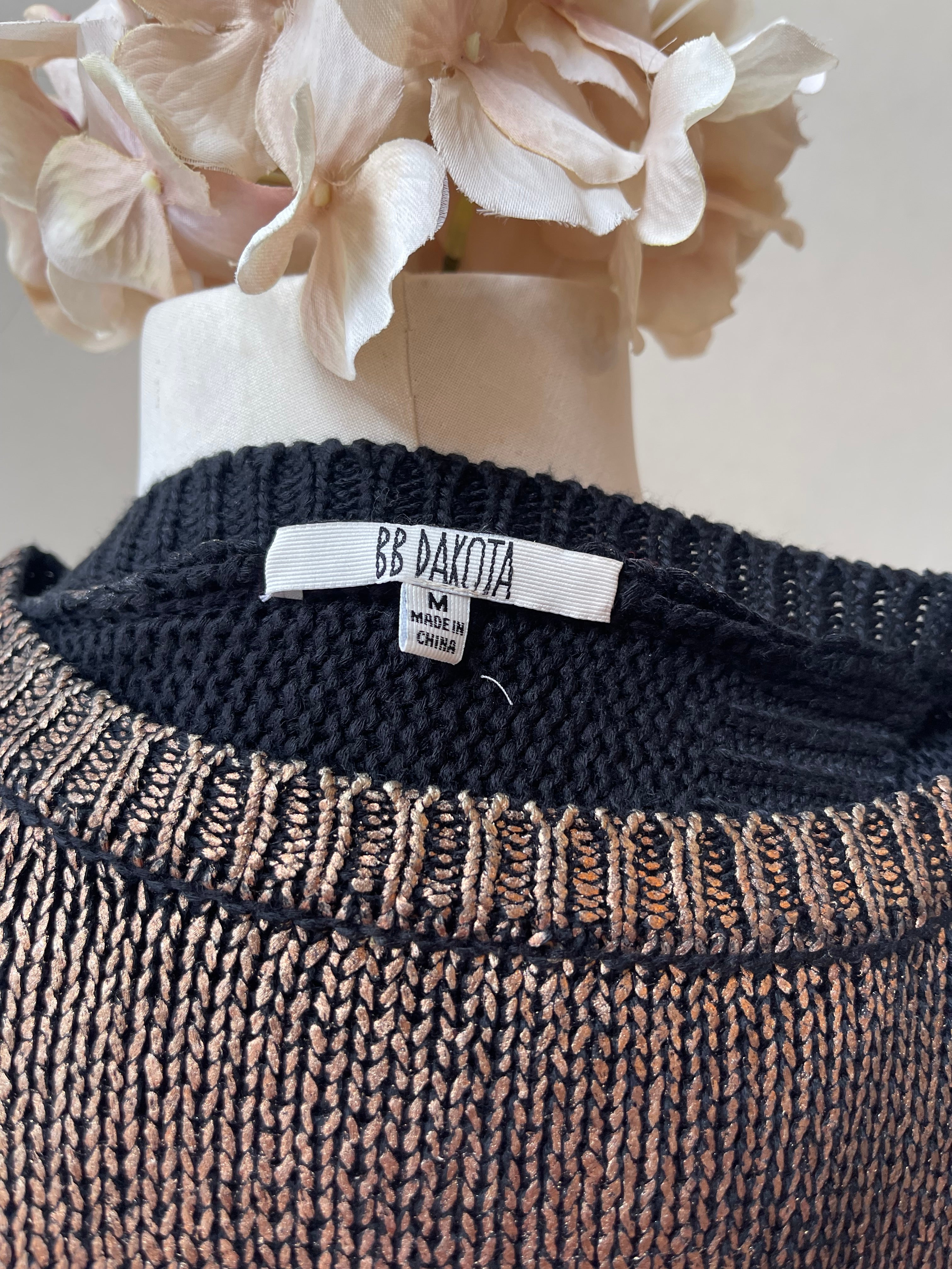 BB Dakota Copper Metallic Sweater - Size Medium