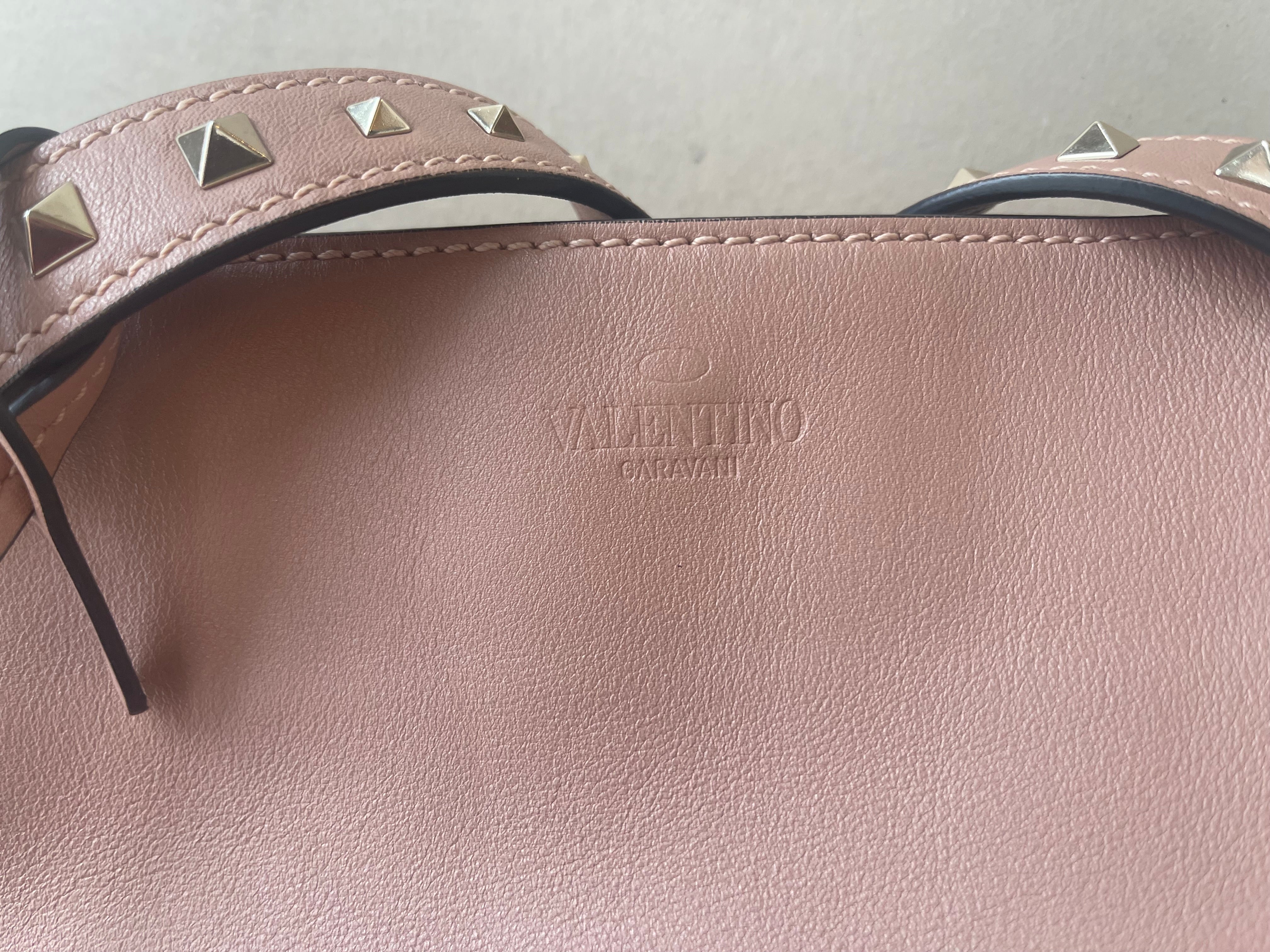 Valentino Rockstud Leather Tote - Blush
