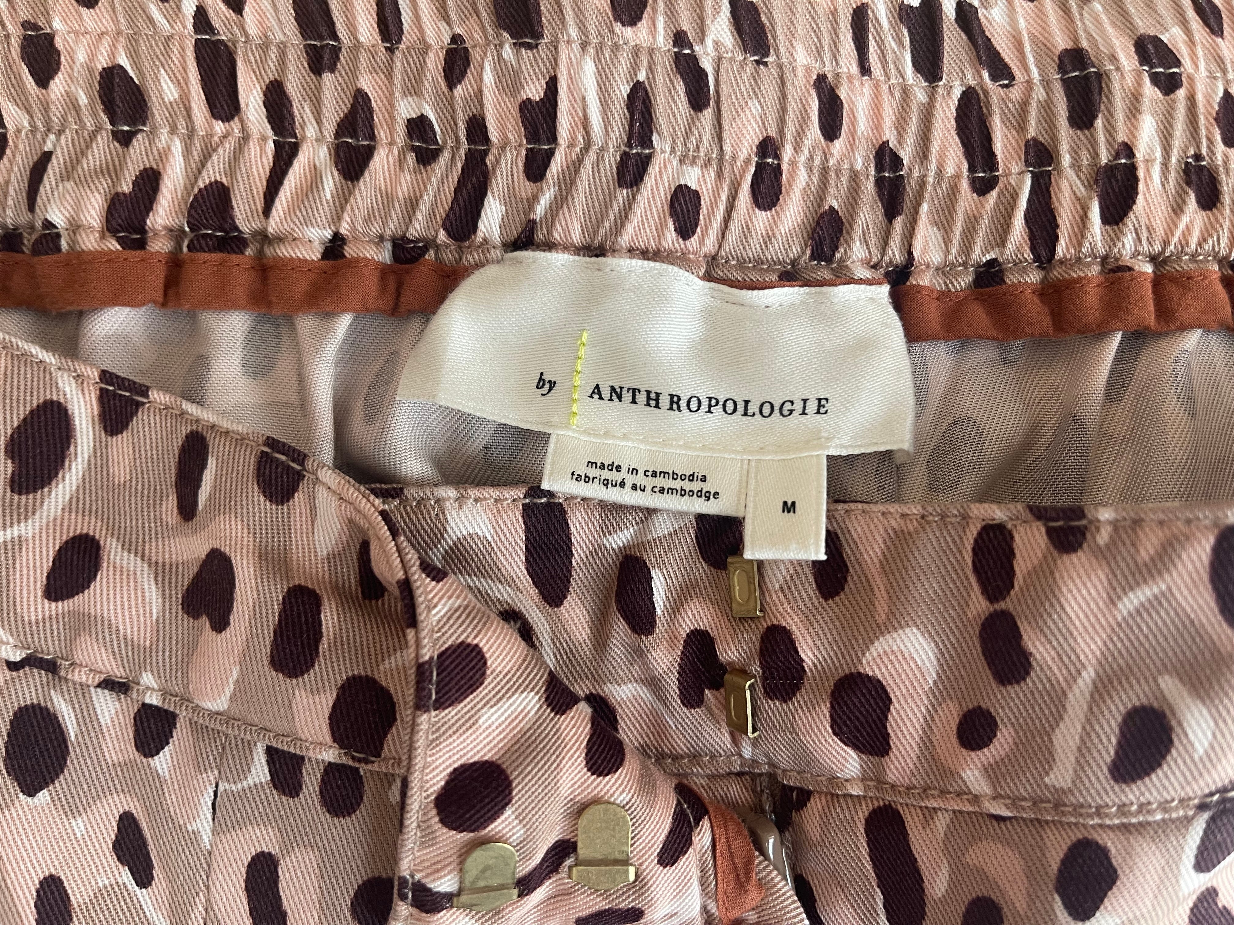 Anthropologie Cropped Wide Cheetah Print Pants - Size Medium