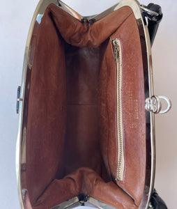 60s Vintage Patent Leather Kelly Style Handbag