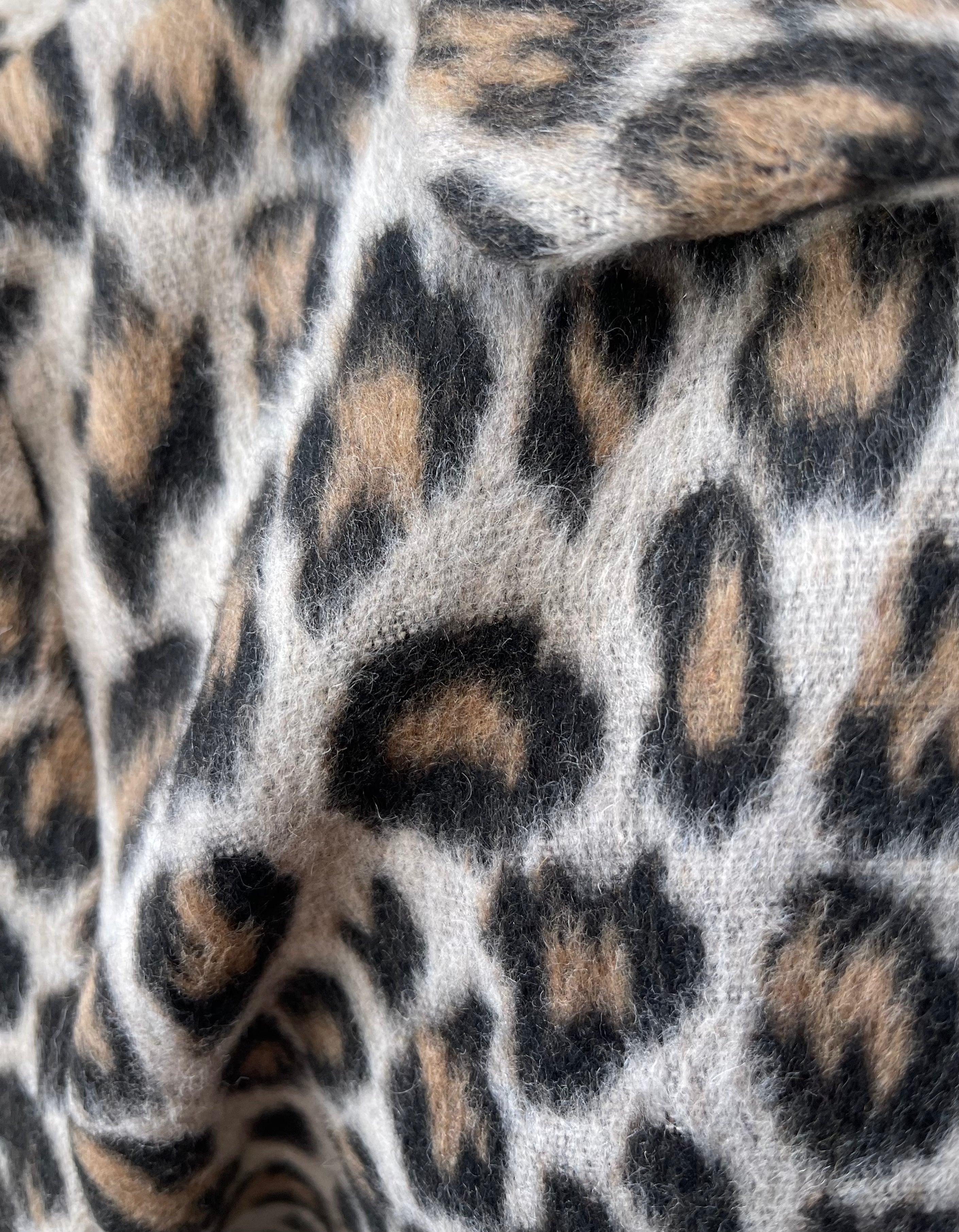 VIGloss Faux Fur Two-Tone Leopard Print Jacket