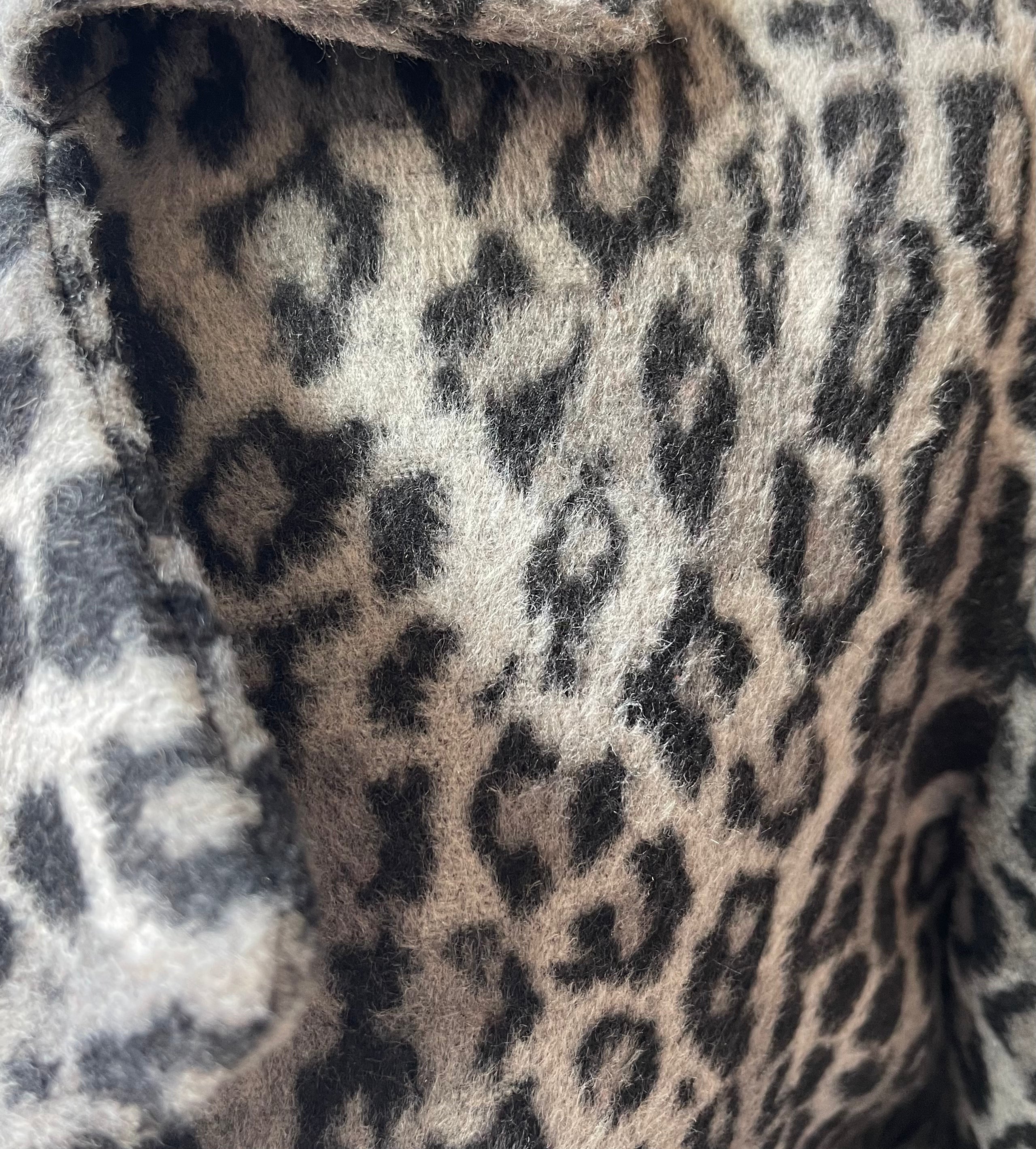 VIGloss Faux Fur Two-Tone Leopard Print Jacket