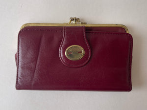 Vintage Faux Leather Burgundy Wallet