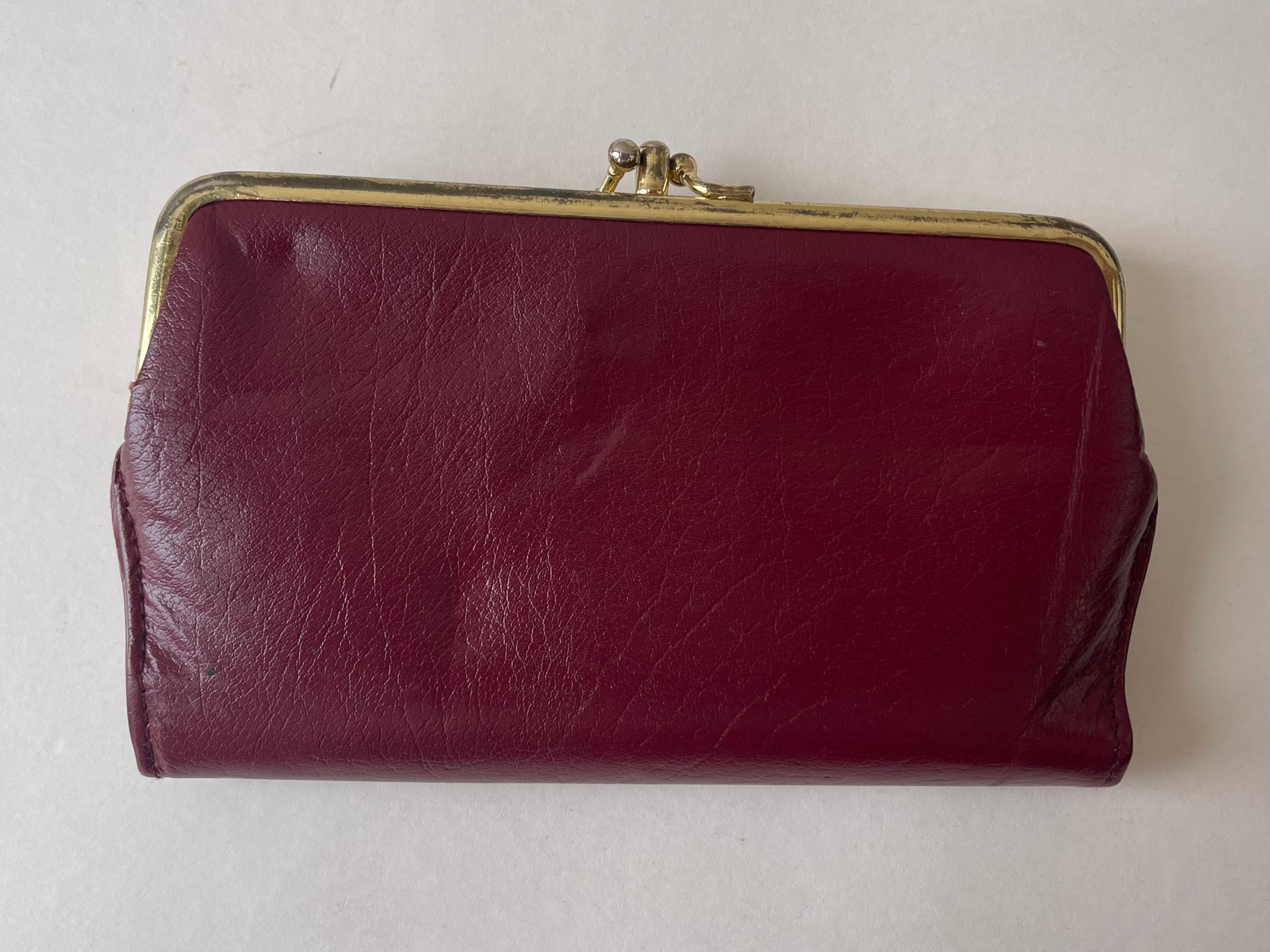 Vintage Faux Leather Burgundy Wallet