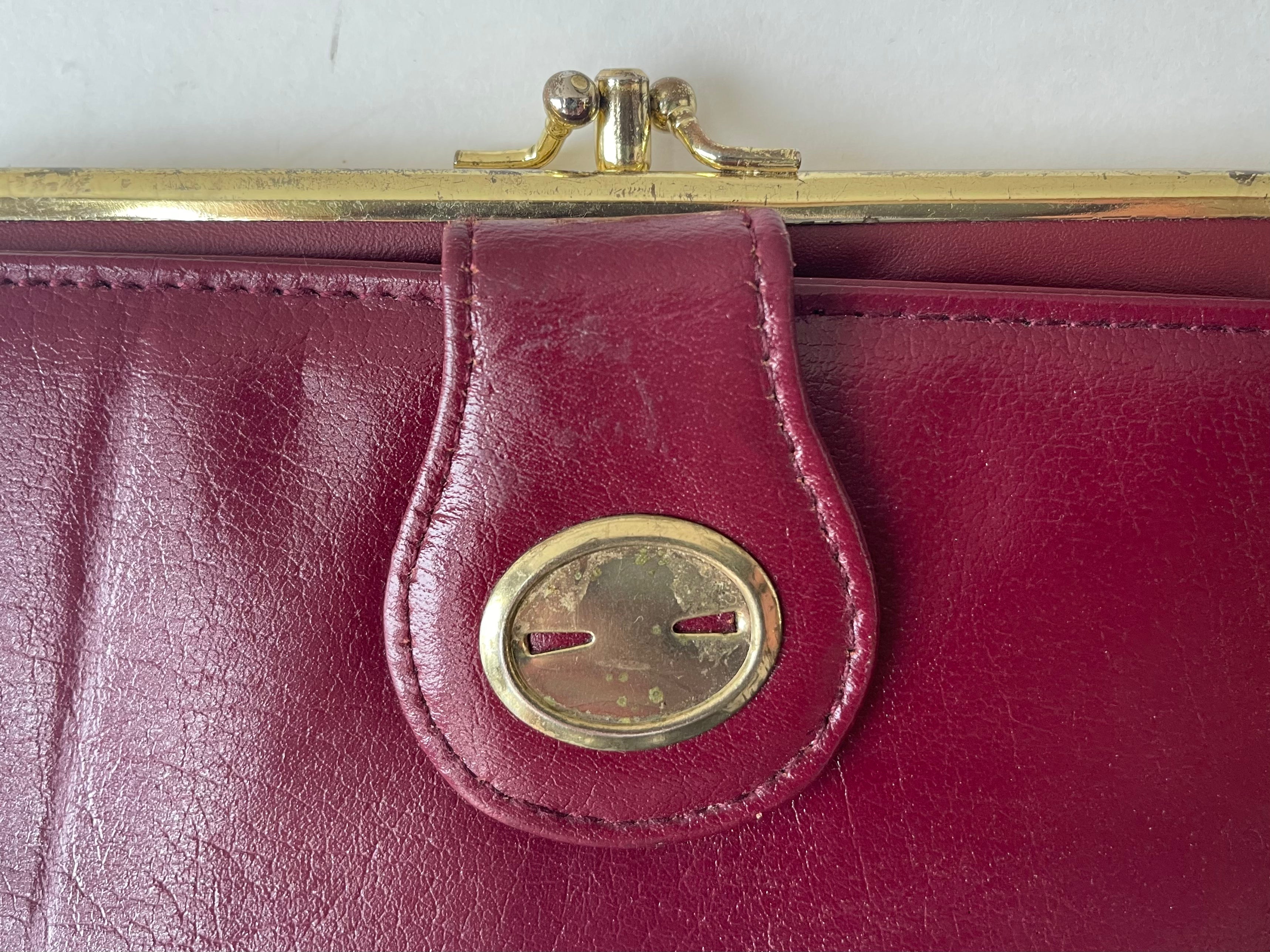 Vintage Faux Leather Burgundy Wallet
