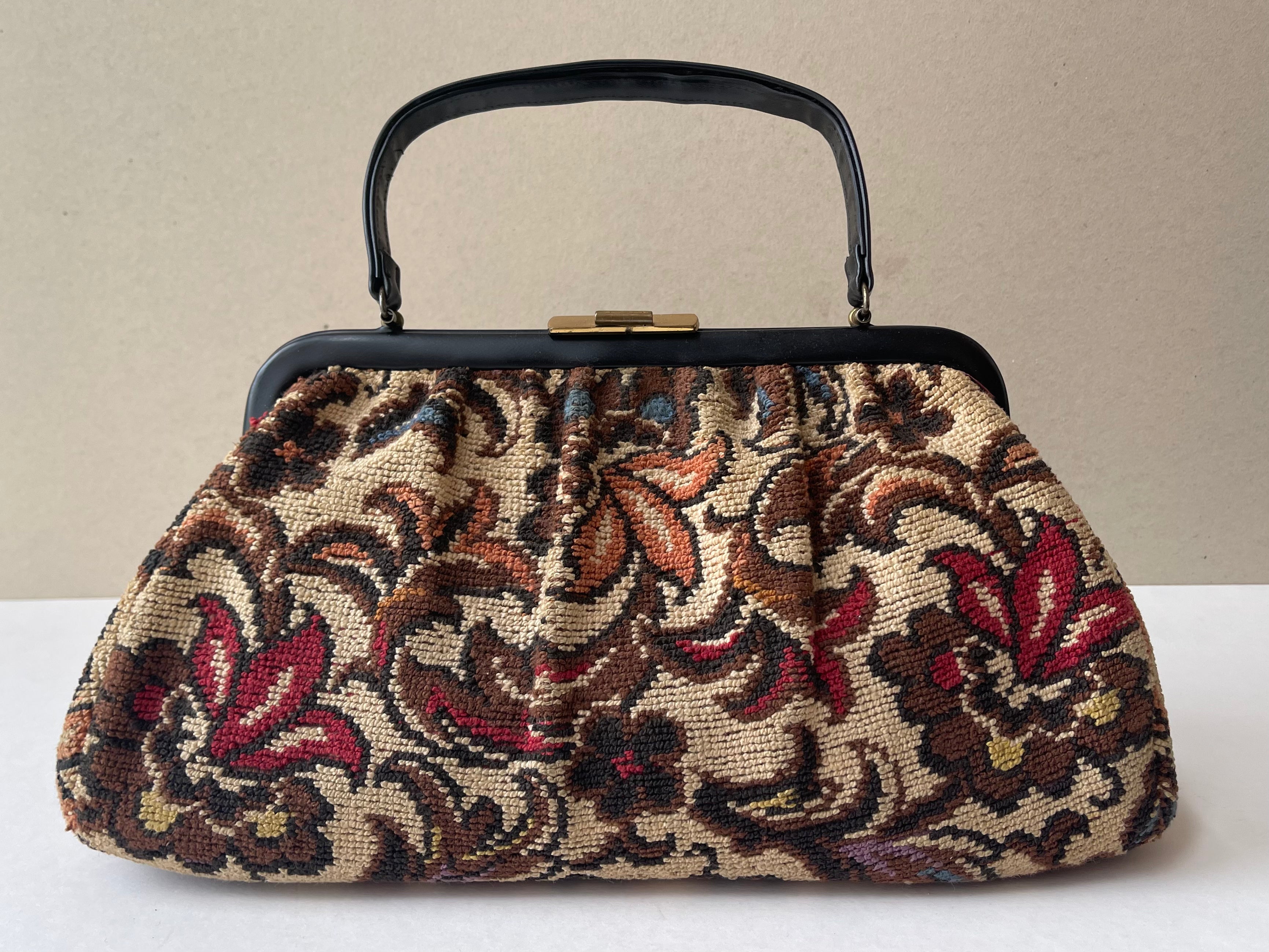 60s Tapestry Vintage Floral Handbag