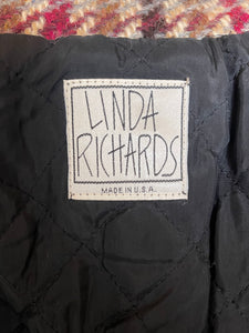 Linda Richards 80s Vintage Houndstooth Tweed Blazer, Size Medium