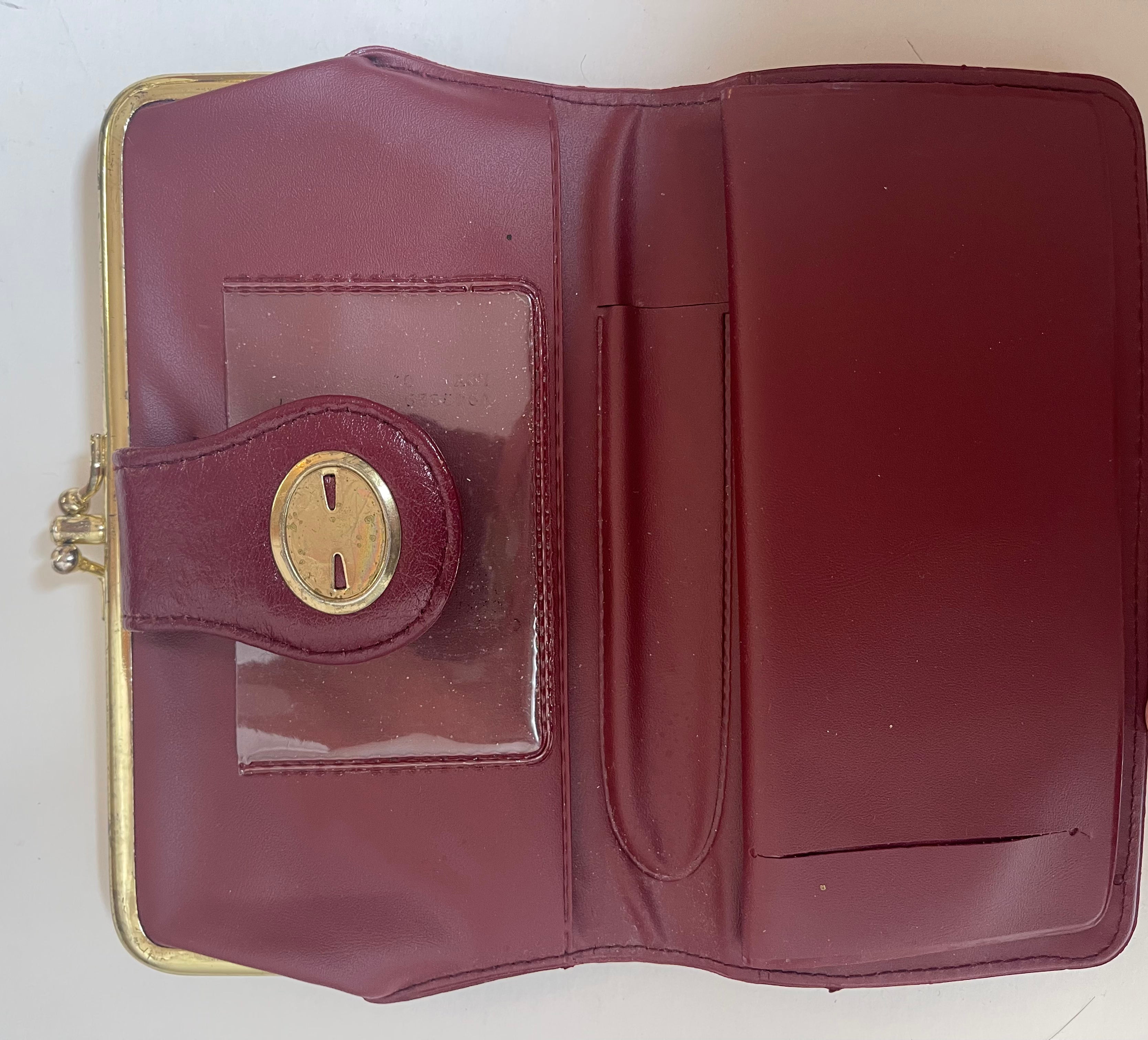 Vintage Faux Leather Burgundy Wallet