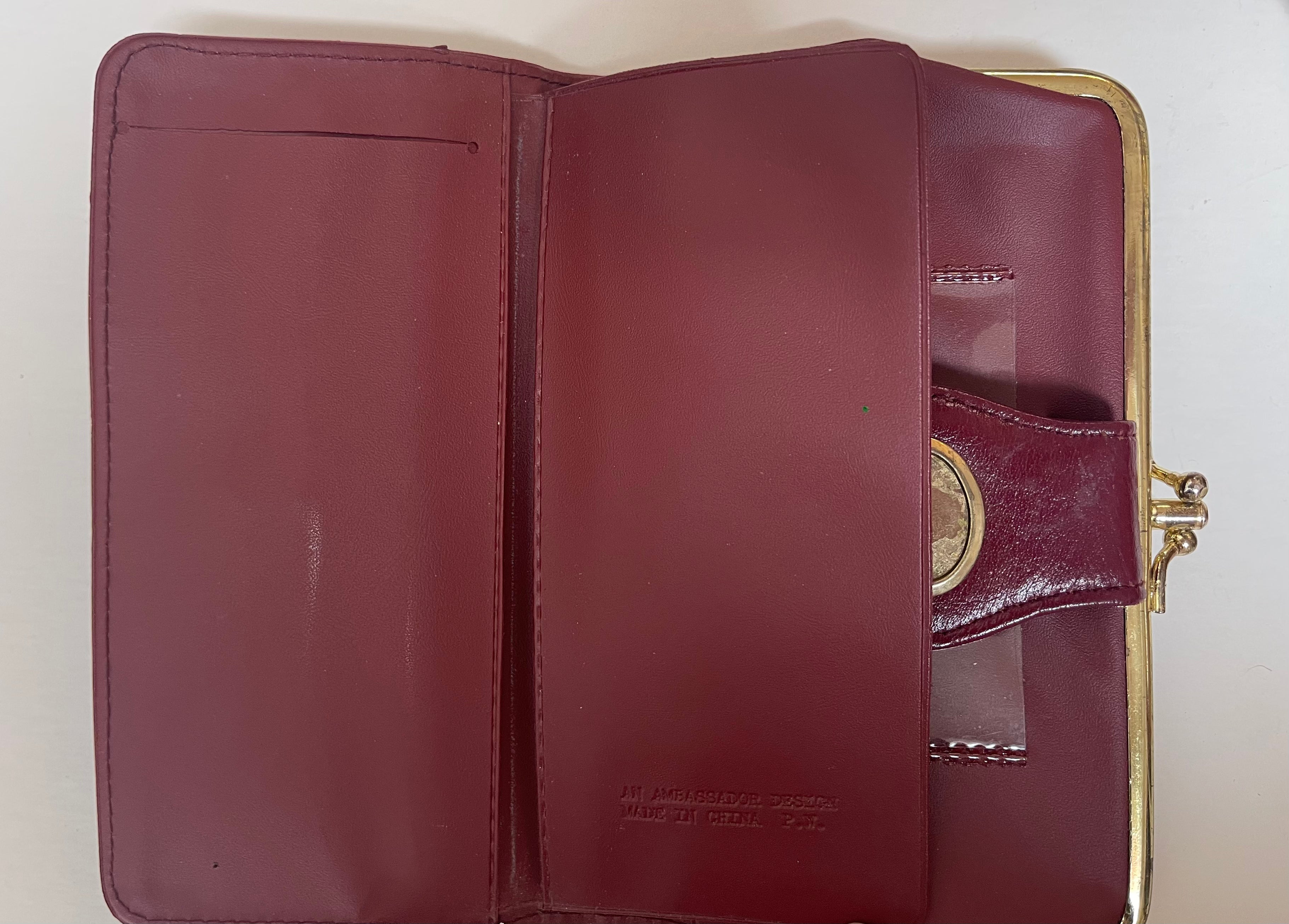 Vintage Faux Leather Burgundy Wallet