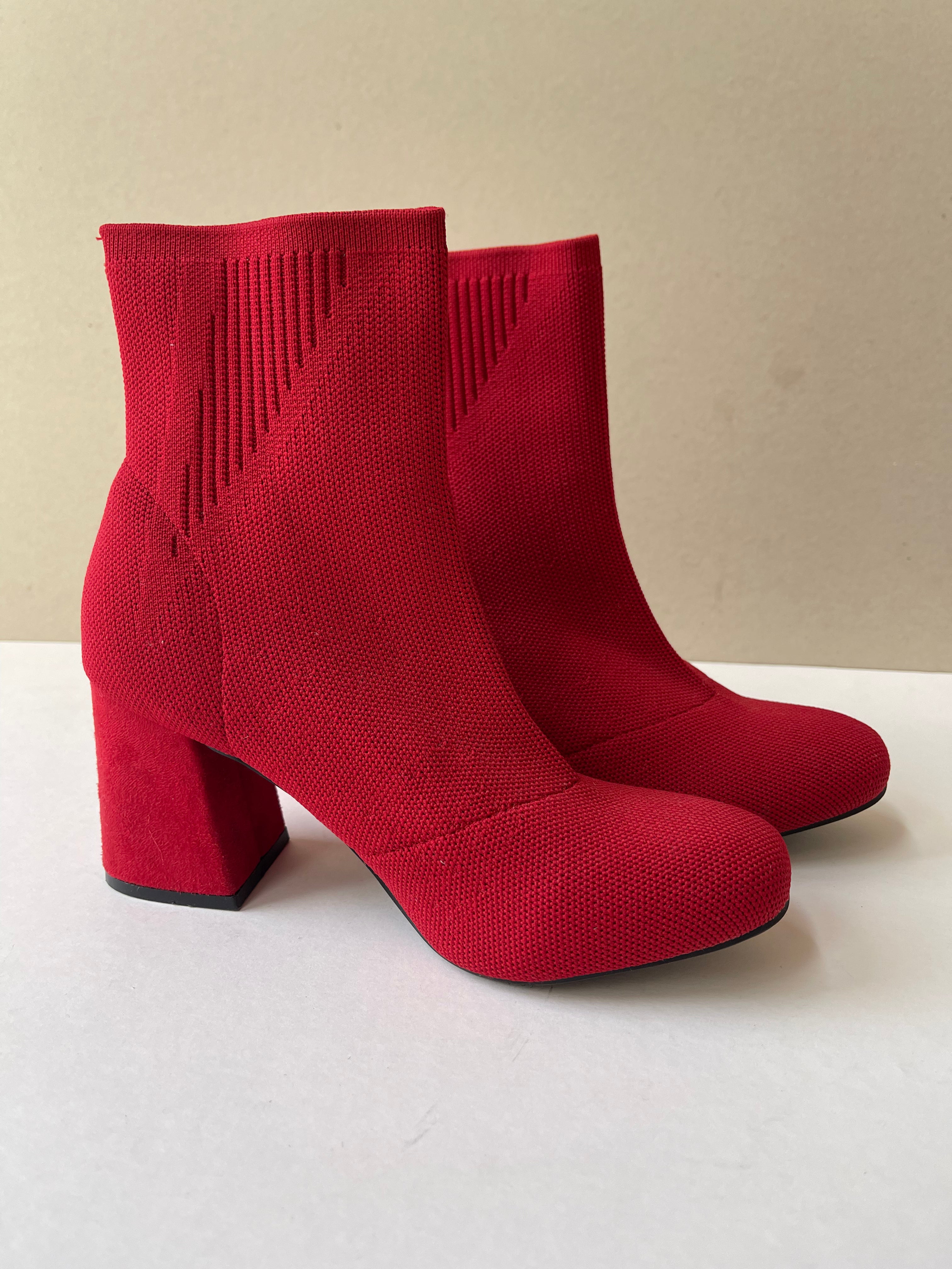 MIA Scarlet Sock Ankle Boots - Size 8