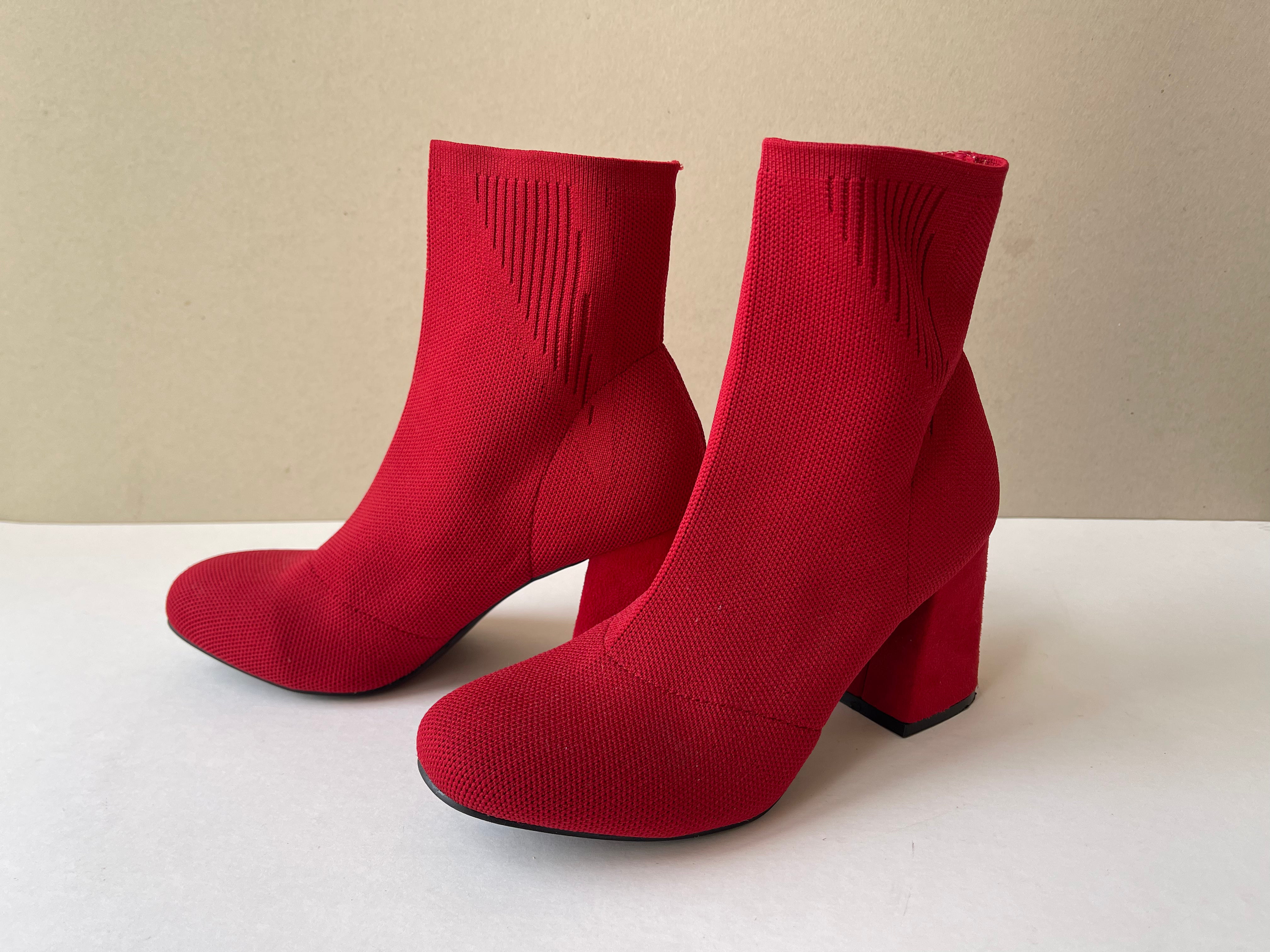 MIA Scarlet Sock Ankle Boots - Size 8