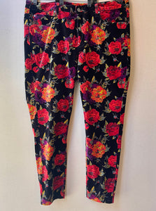 Soft Surroundings Floral Velvet Ankle Pants - Size 18