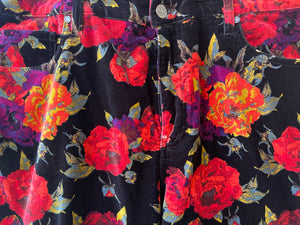 Soft Surroundings Floral Velvet Ankle Pants - Size 18
