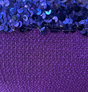 80s Purple Sequin Vintage Knit Tube Top - One Size Fits Most
