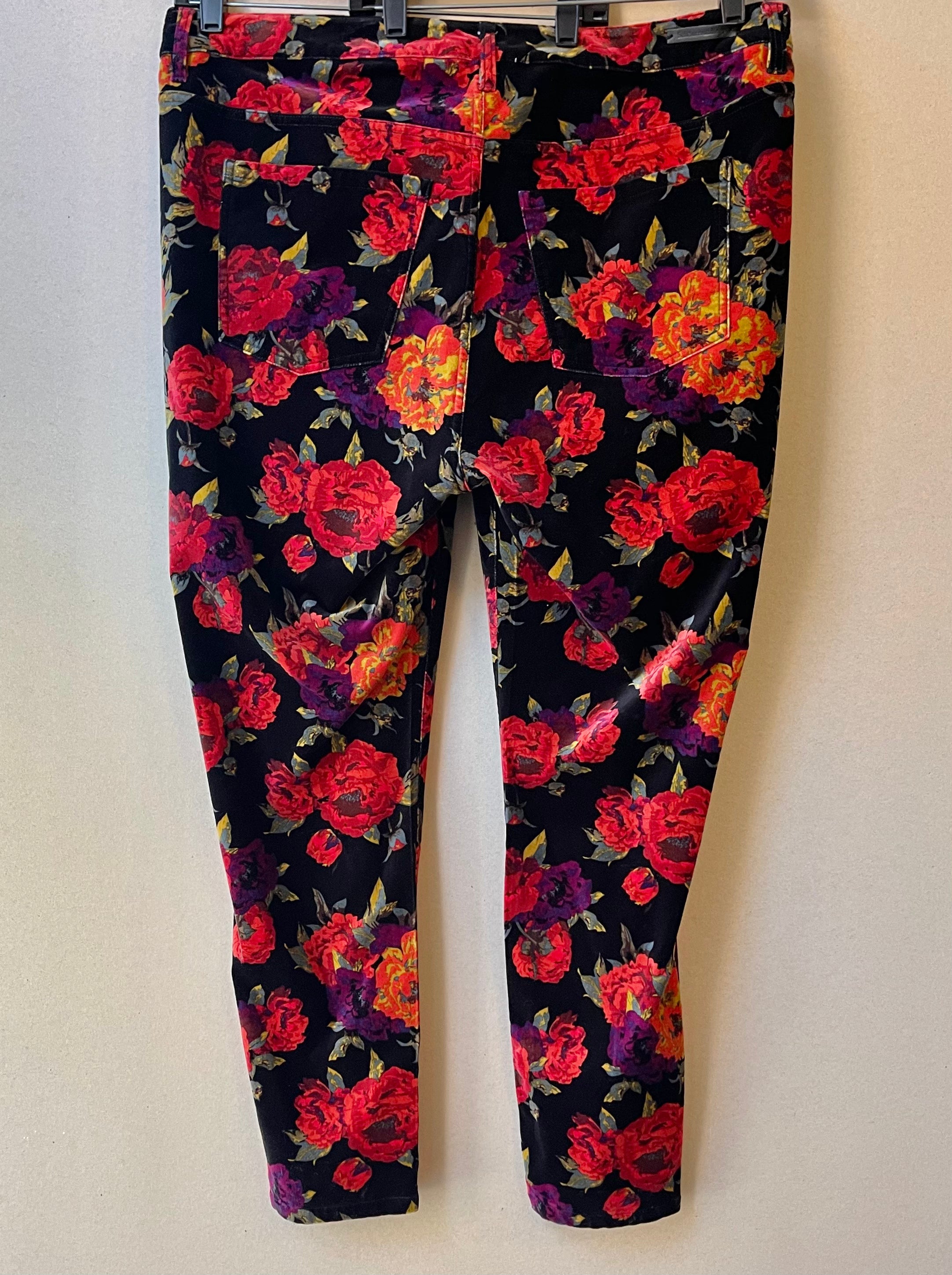 Soft Surroundings Floral Velvet Ankle Pants - Size 18