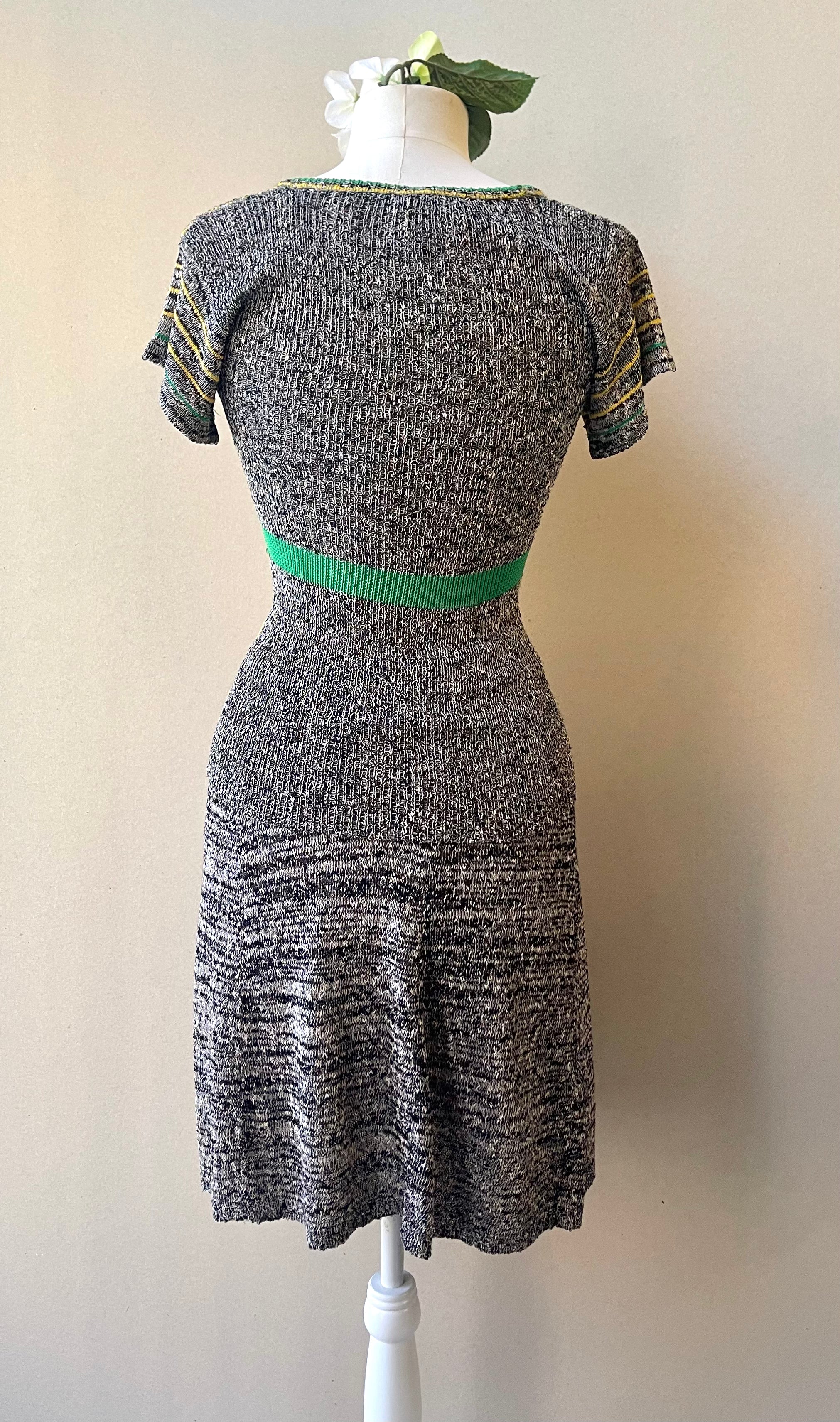 60s Vintage 2-Piece Knit Stripe Set - Size S/M