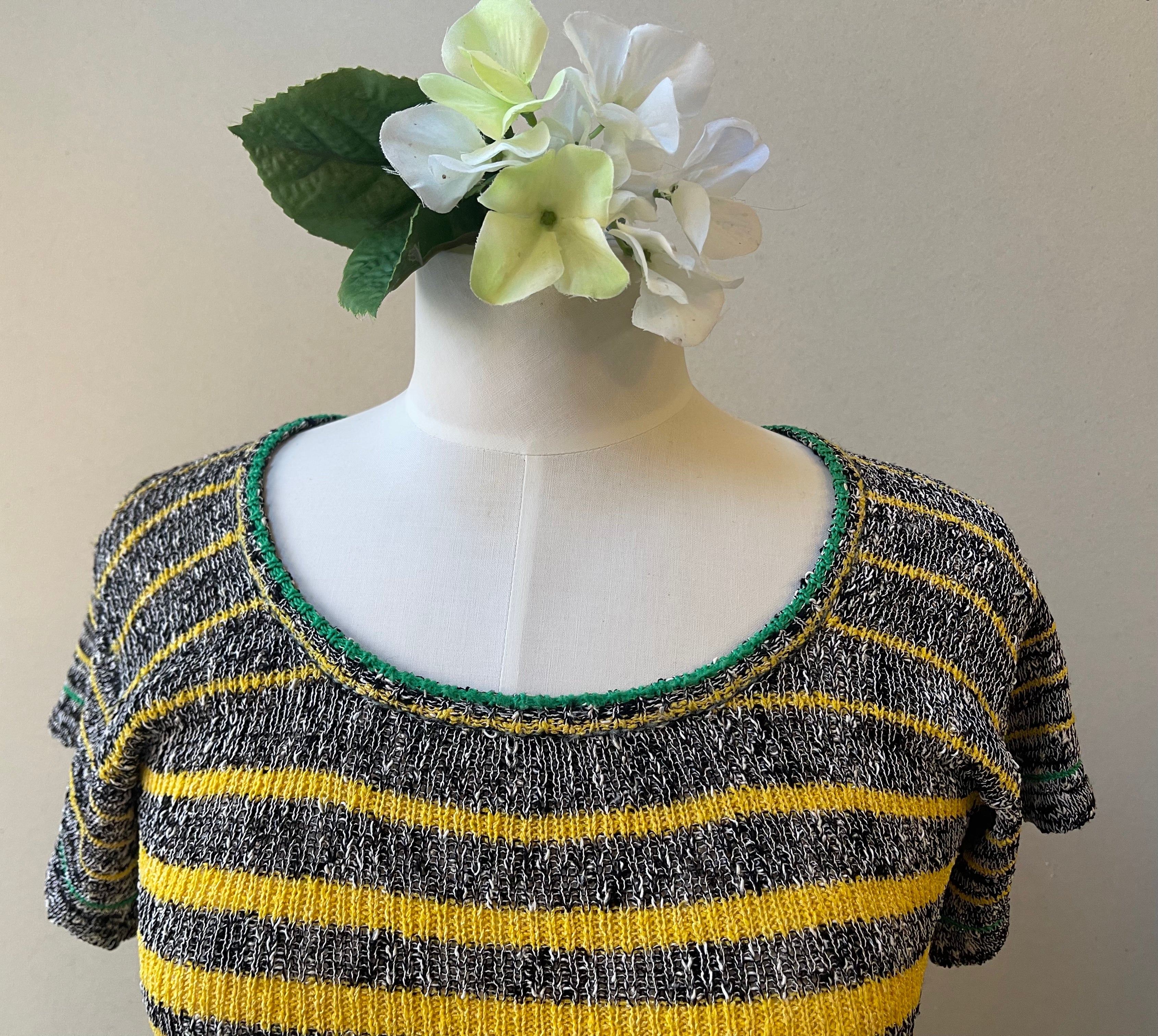 60s Vintage 2-Piece Knit Stripe Set - Size S/M