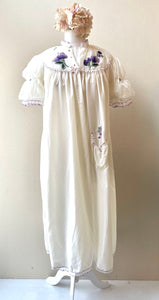 50s Vintage Violet Decal Nightgown