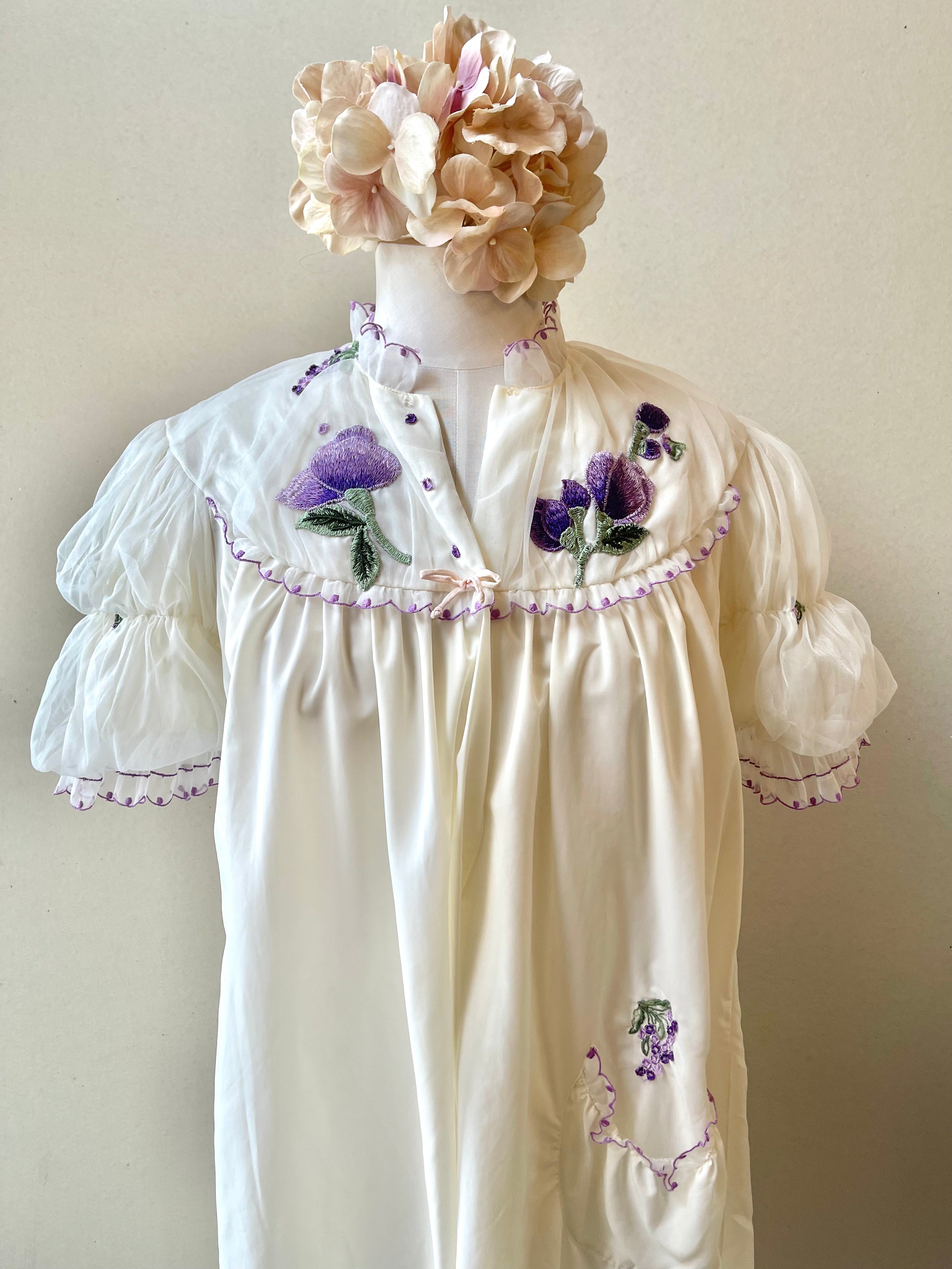 50s Vintage Violet Decal Nightgown