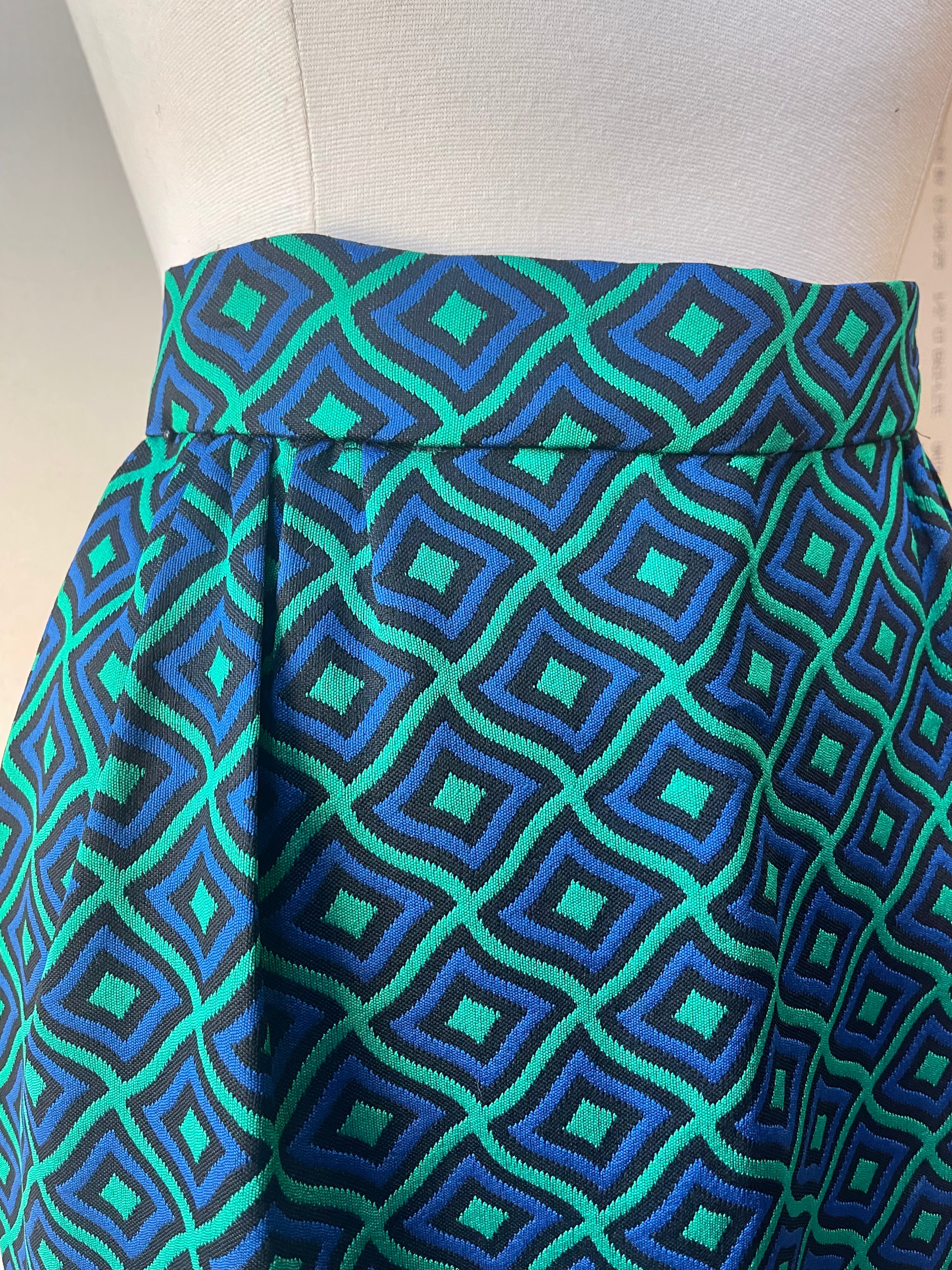 70s Vintage Textured Print Maxi Skirt - Size 10-12 (M)