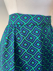 70s Vintage Textured Print Maxi Skirt - Size 10-12 (M)