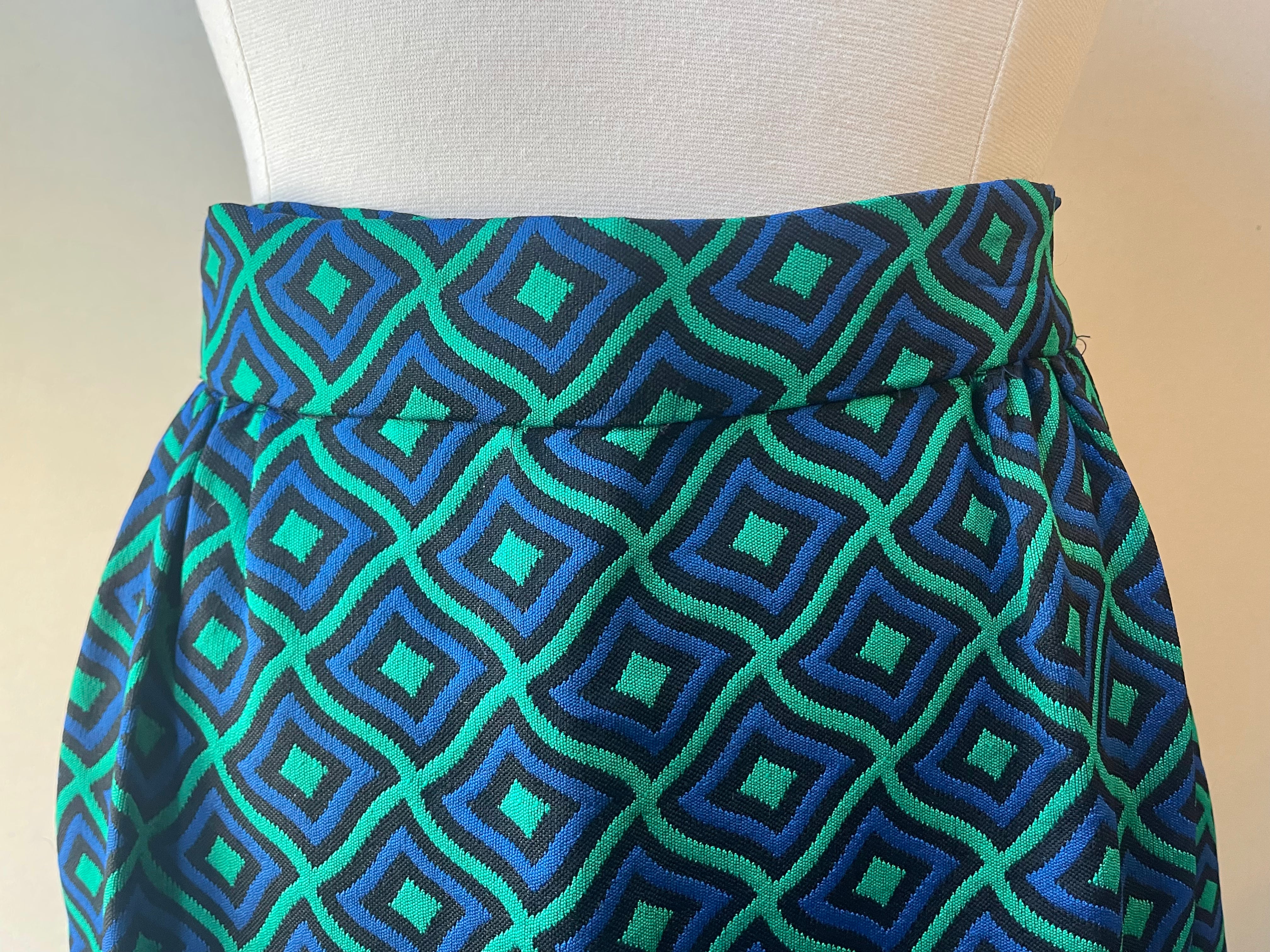 70s Vintage Textured Print Maxi Skirt - Size 10-12 (M)