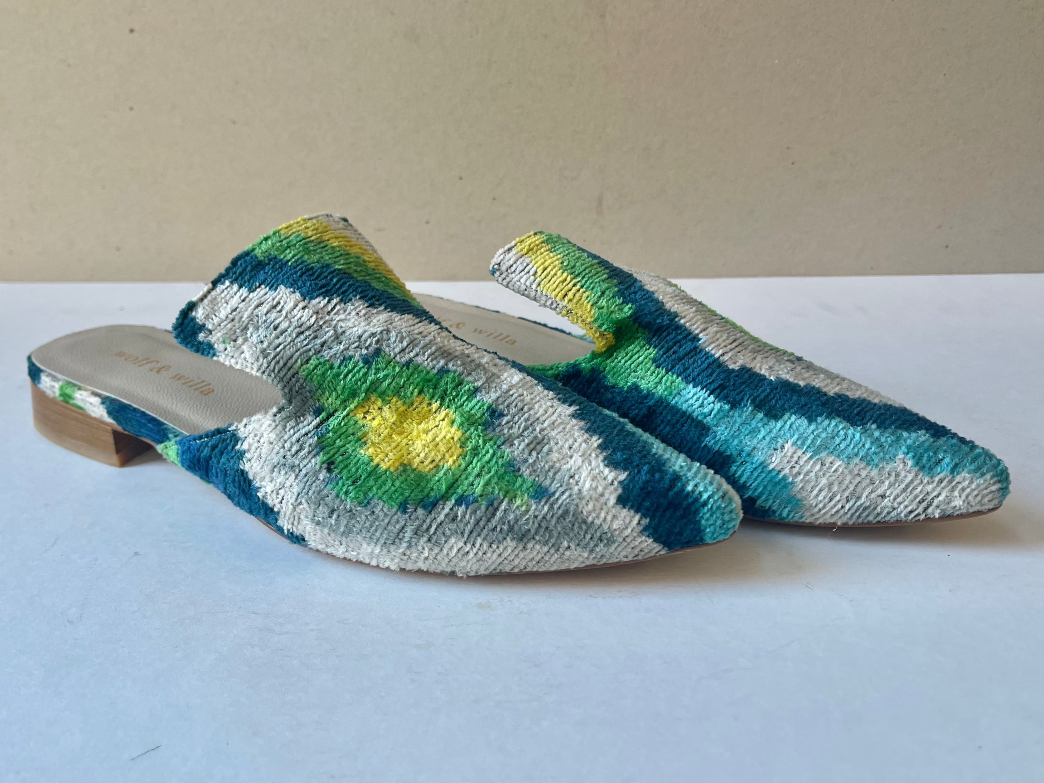 Wolf & Willa Pattern Chenille Mule Flats - Size 39 (8.5-9)