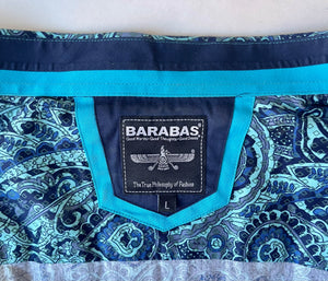 Barabas Paisley Aqua Button-Up Shirt - Size Large