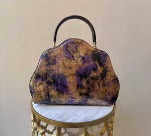 Lamsed Floral Embossed Patent Leather Purse