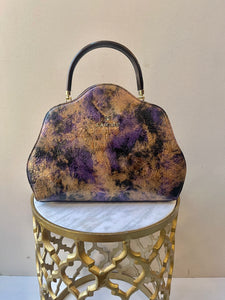 Lamsed Floral Embossed Patent Leather Purse
