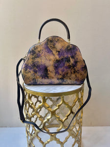 Lamsed Floral Embossed Patent Leather Purse
