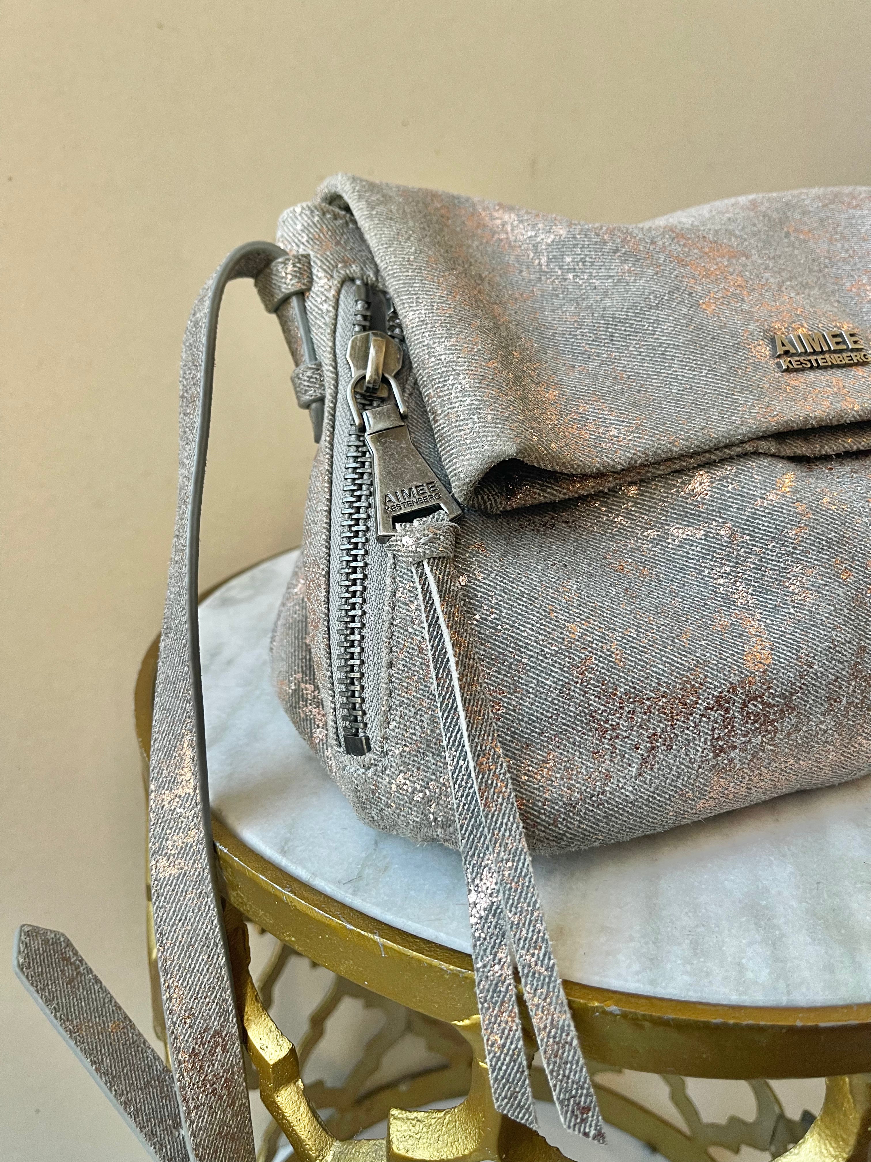 Aimee Kestenberg Convertable Metallic Canvas Crossbody Bag