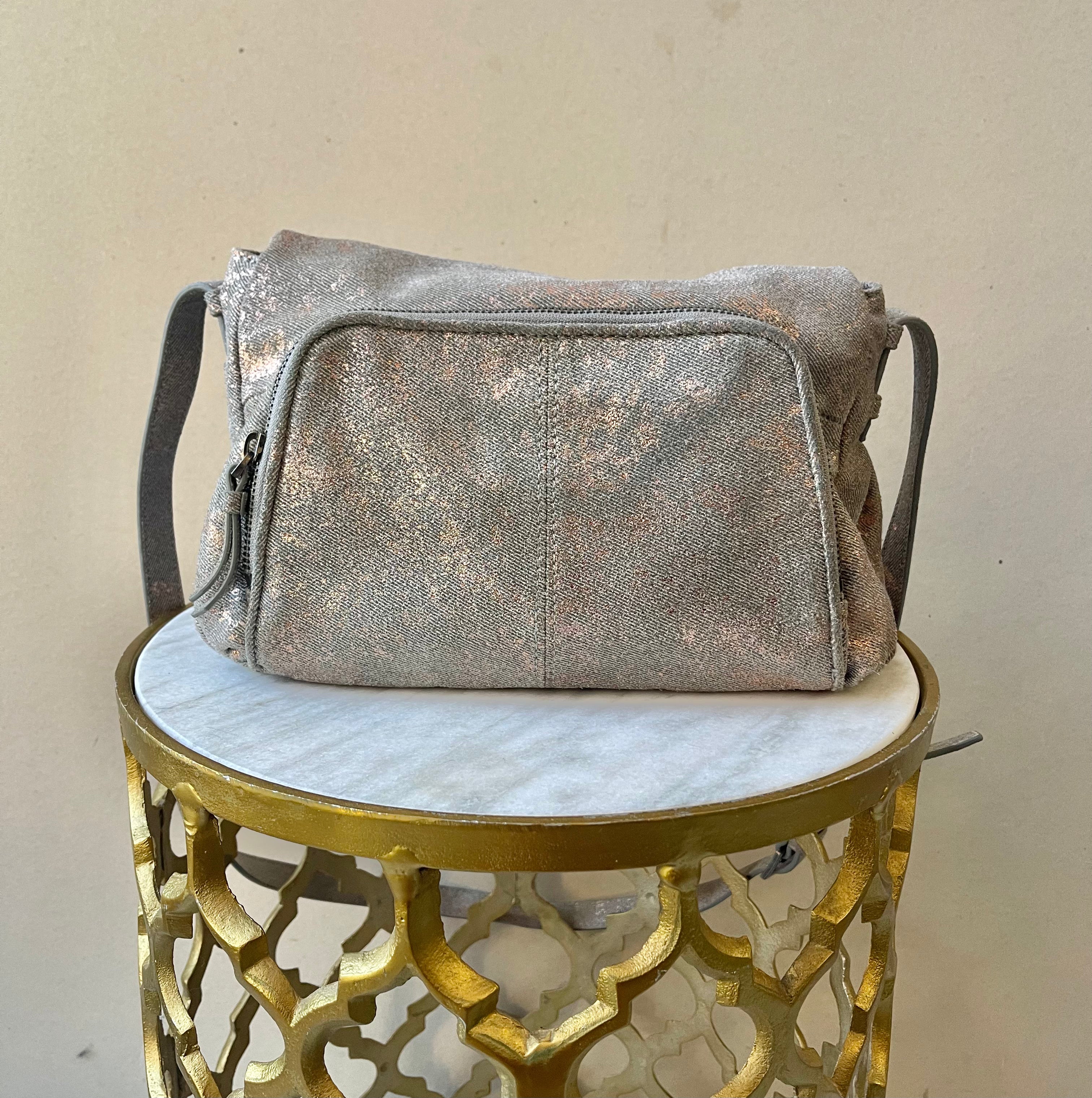 Aimee Kestenberg Convertable Metallic Canvas Crossbody Bag