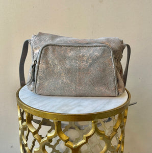 Aimee Kestenberg Convertable Metallic Canvas Crossbody Bag