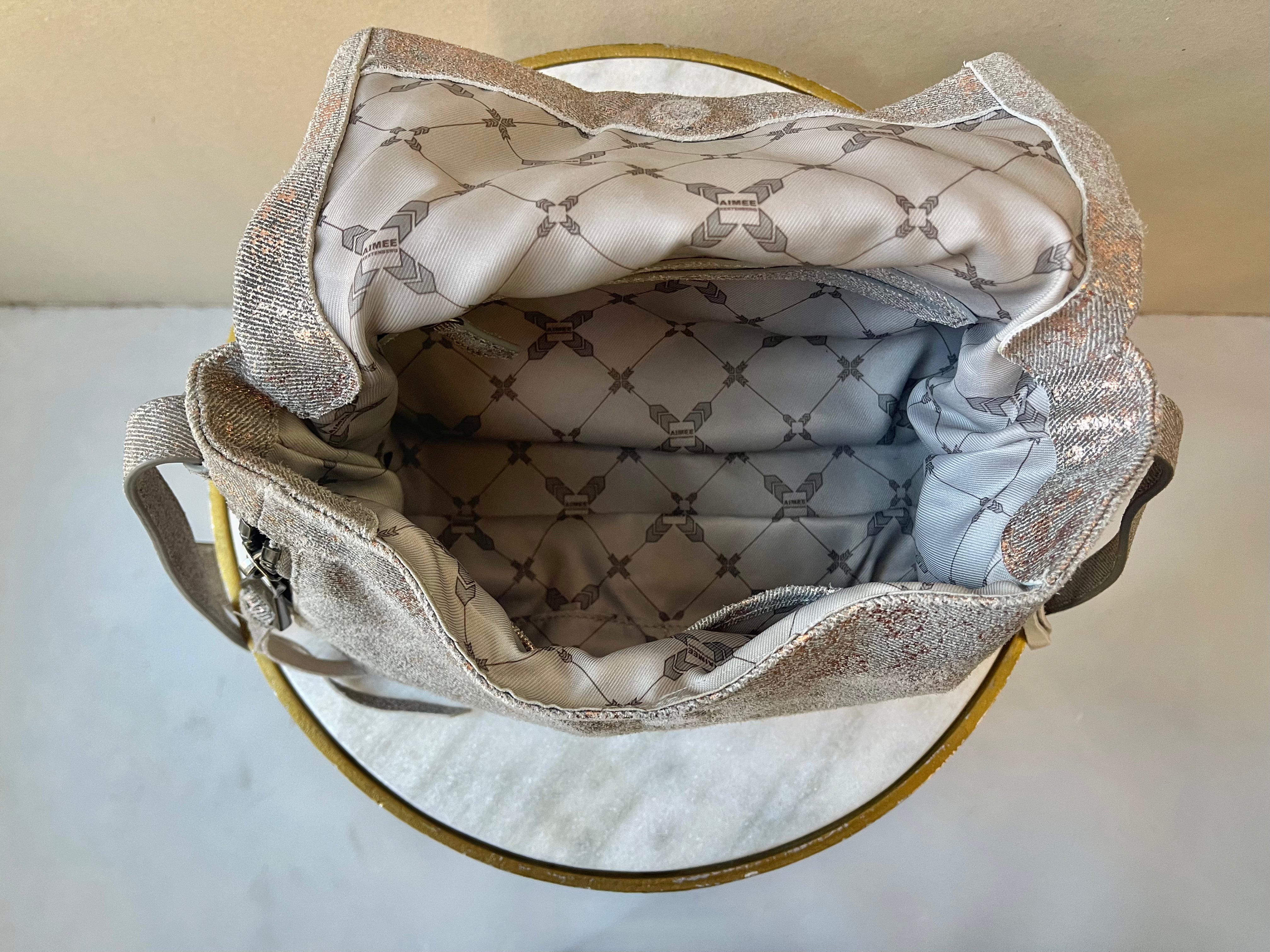 Aimee Kestenberg Convertable Metallic Canvas Crossbody Bag
