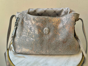 Aimee Kestenberg Convertable Metallic Canvas Crossbody Bag