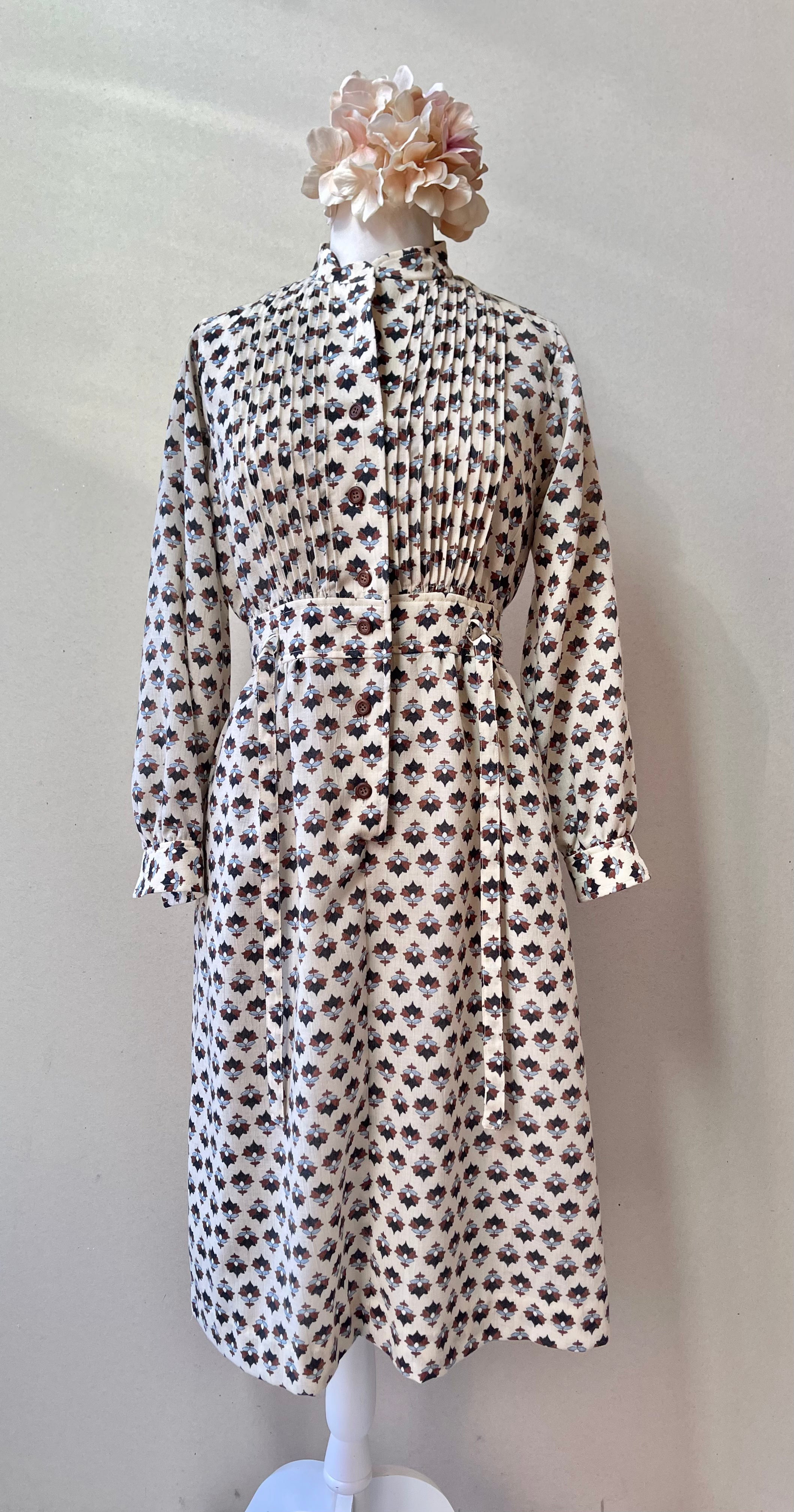Umba Parnes Feinstein 60s Wool Print Shirt Dress | Size Medium