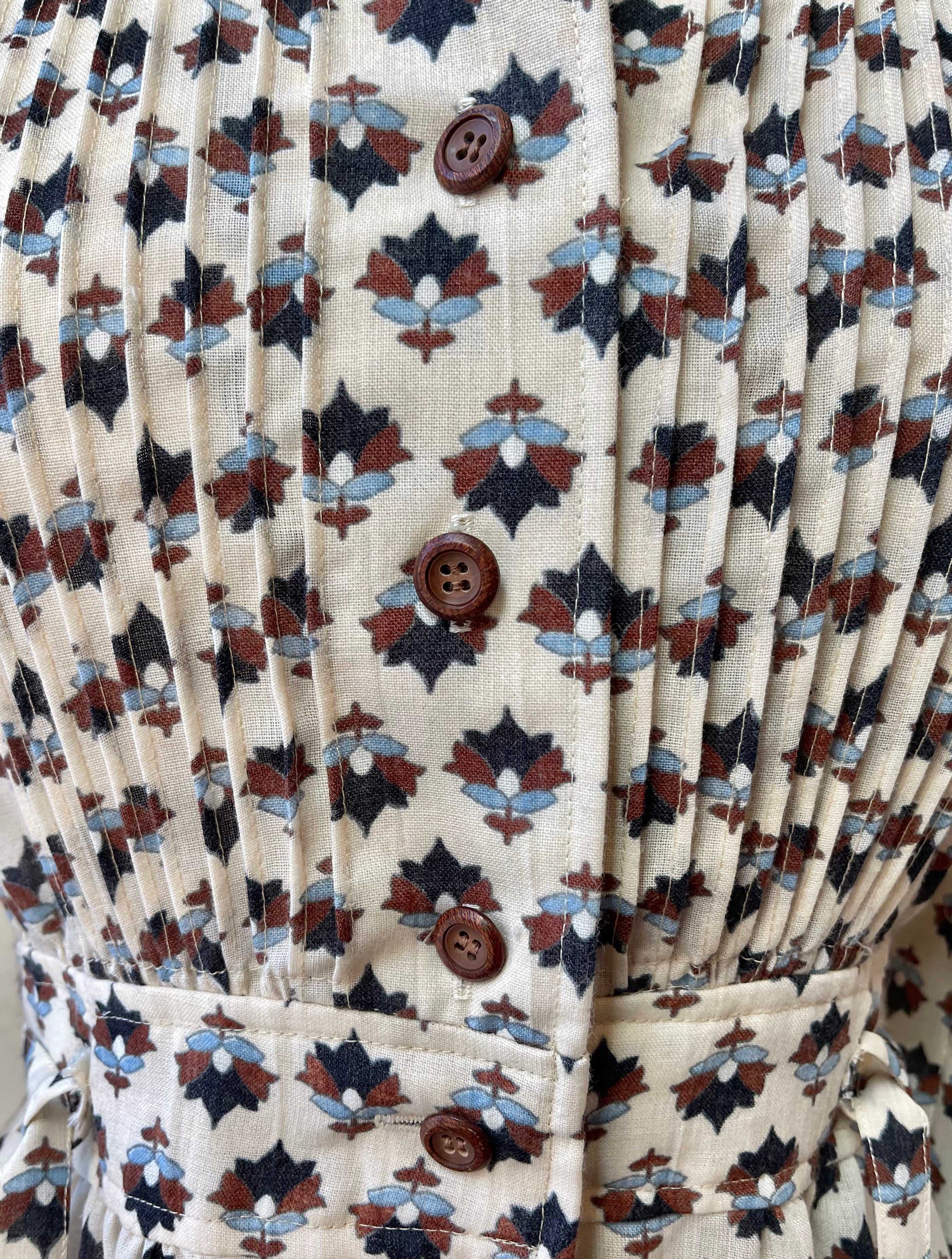 Umba Parnes Feinstein 60s Wool Print Shirt Dress | Size Medium