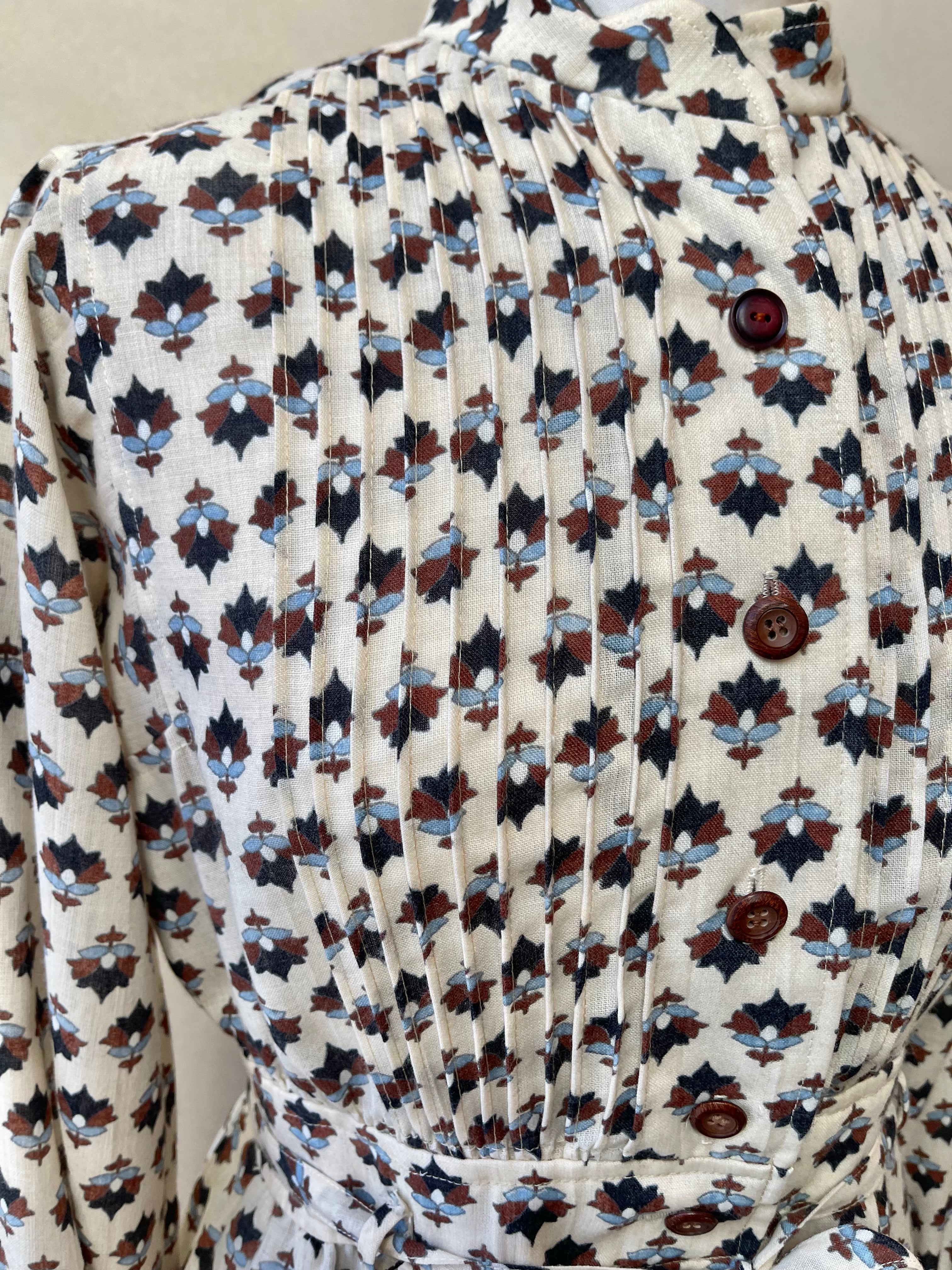 Umba Parnes Feinstein 60s Wool Print Shirt Dress | Size Medium